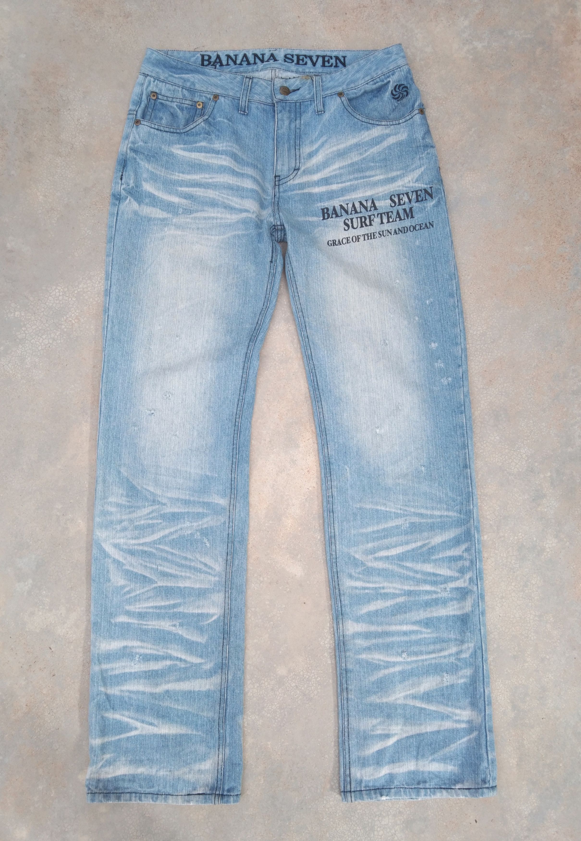 Crazy Y2k Banana Seven Whisker Straight Leg Jeans 32x33