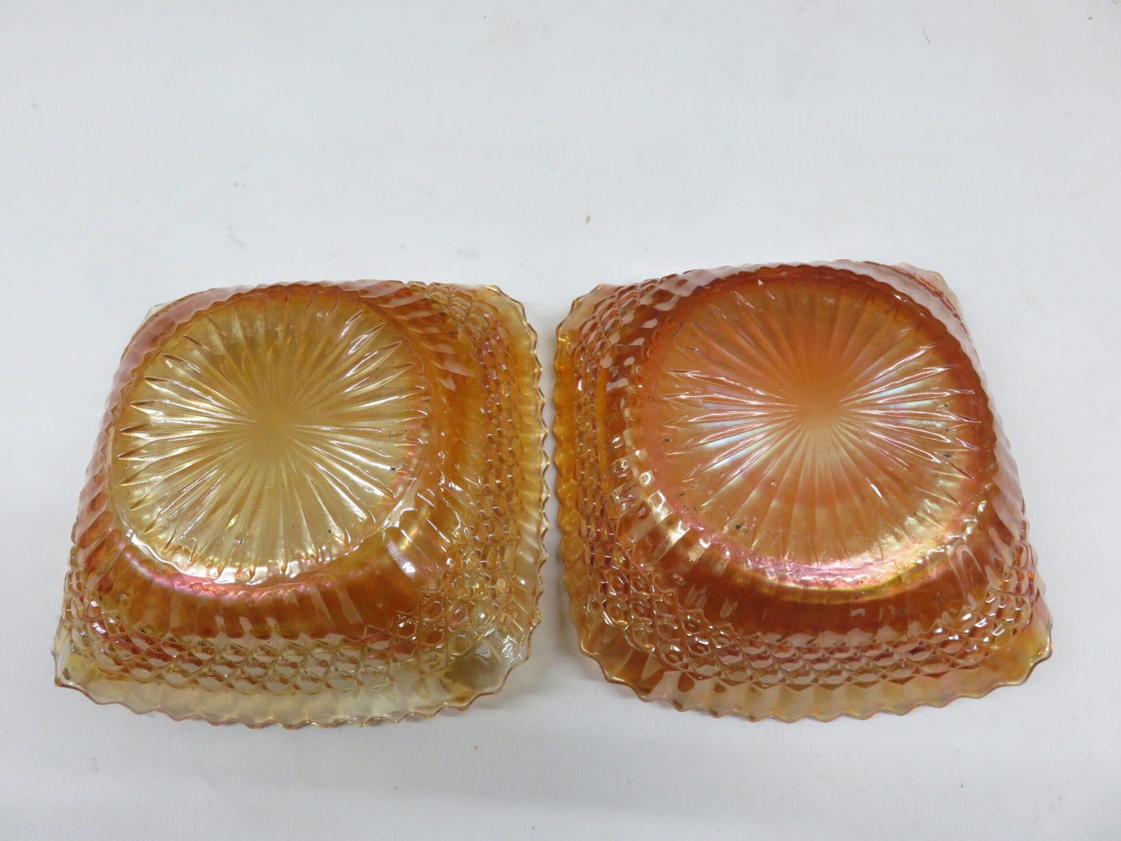 Cardinal of Canada Pair of Vintage Carnival Glass Marigold Square Dish Size ONE SIZE - 4 Thumbnail