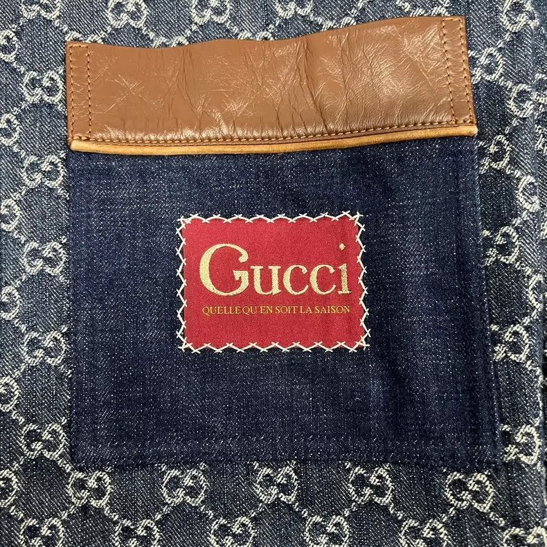 Gucci Gucci G Monogram Denim Jacket with Leather Trim-2506 Size XS / US 0-2 / IT 36-38 - 5 Thumbnail