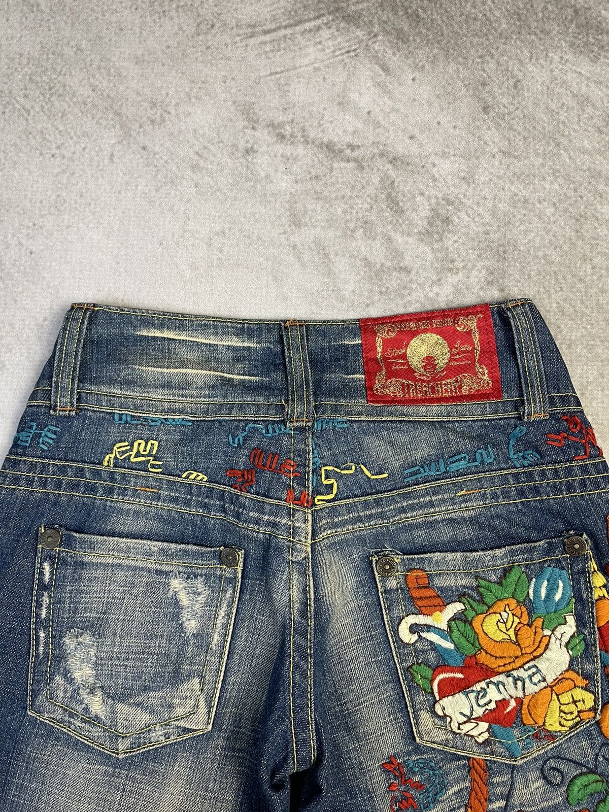 Hysteric Glamour Y2k Treachery Souljeans Hand Embroidery Denim Shorts Jorts Size 25" / US 0 / IT 36 - 4 Thumbnail