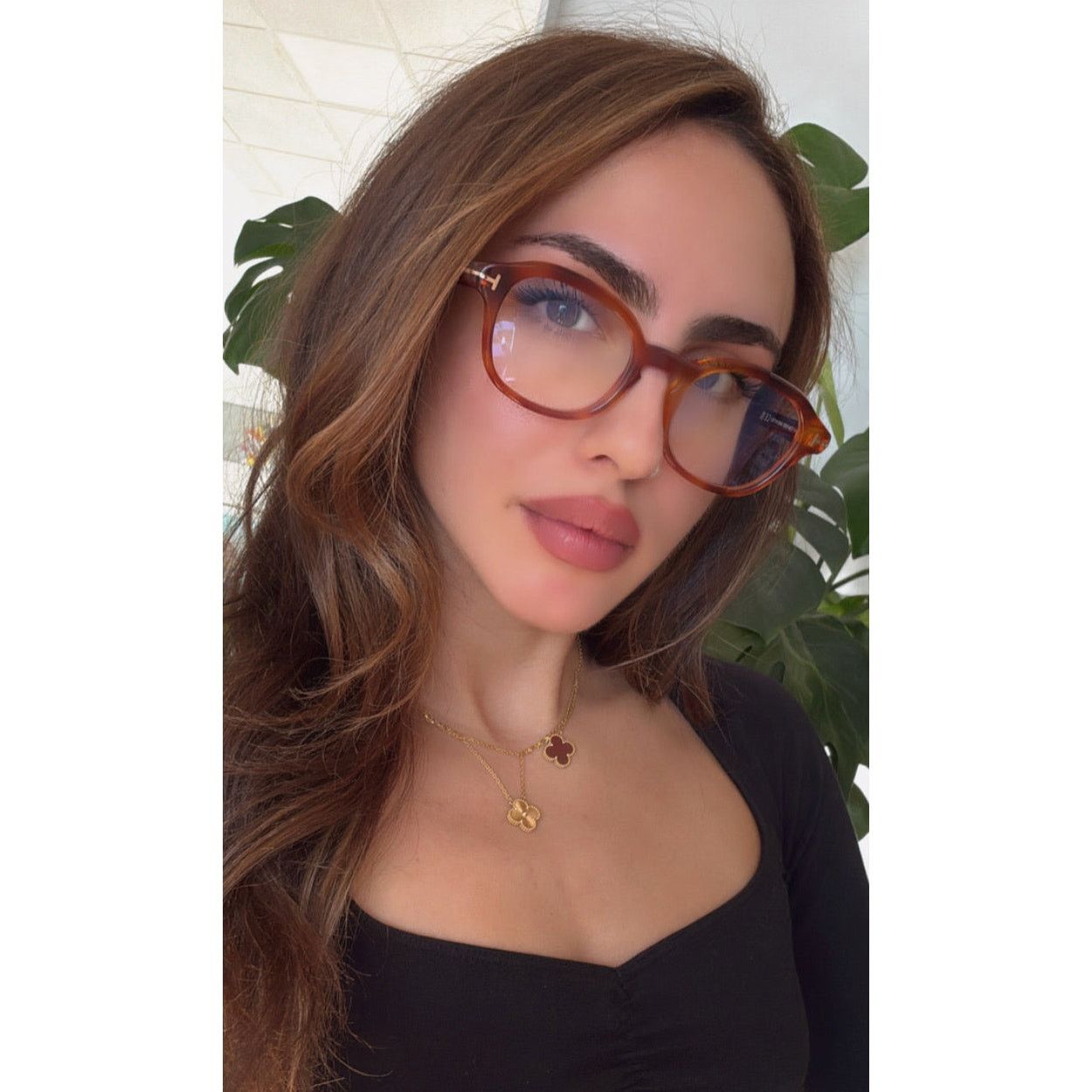 Tom Ford NEW Tom Ford FT5871-B Bluelight Frames in Havana Brown Size ONE SIZE - 1 Thumbnail