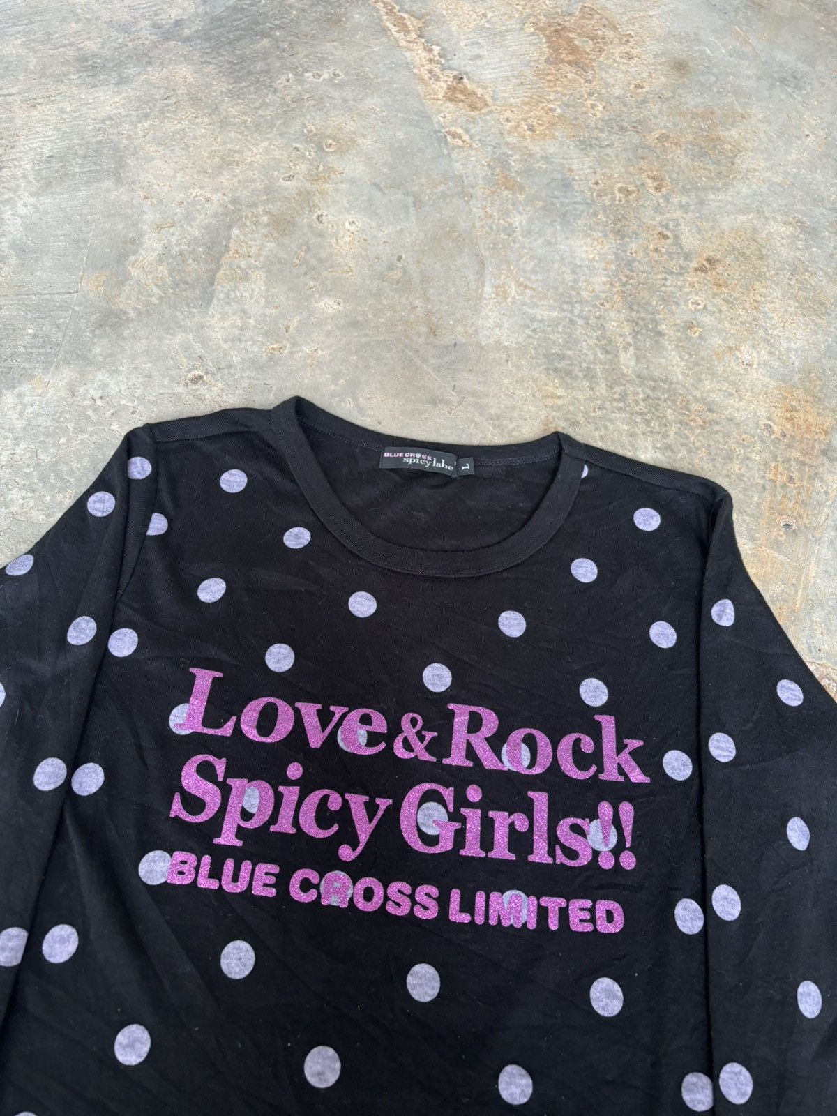 Hysteric Glamour × If Six Was Nine × Japanese Brand Y2k Blue Cross Spicy Label Love&rock Girls Longsleeve Size L / US 10 / IT 46 - 3 Thumbnail