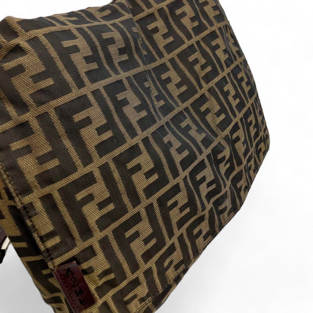 Fendi Fendi - Canvas Leather Shoulder Bag Handbag Brown Monogram Size ONE SIZE - 3 Thumbnail