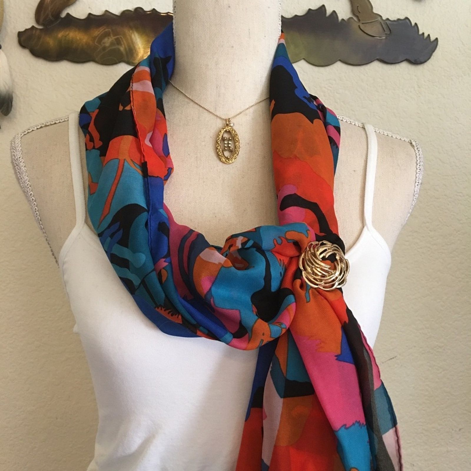 Vintage Vintage gold tone swirl design scarf clip Size ONE SIZE - 5 Thumbnail
