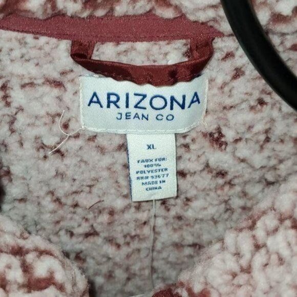 Arizona Jean Co. Arizona Jean Co. Burgandy & Off White Faux Fur Zippered Sher Size XL / US 12-14 / IT 48-50 - 3 Thumbnail