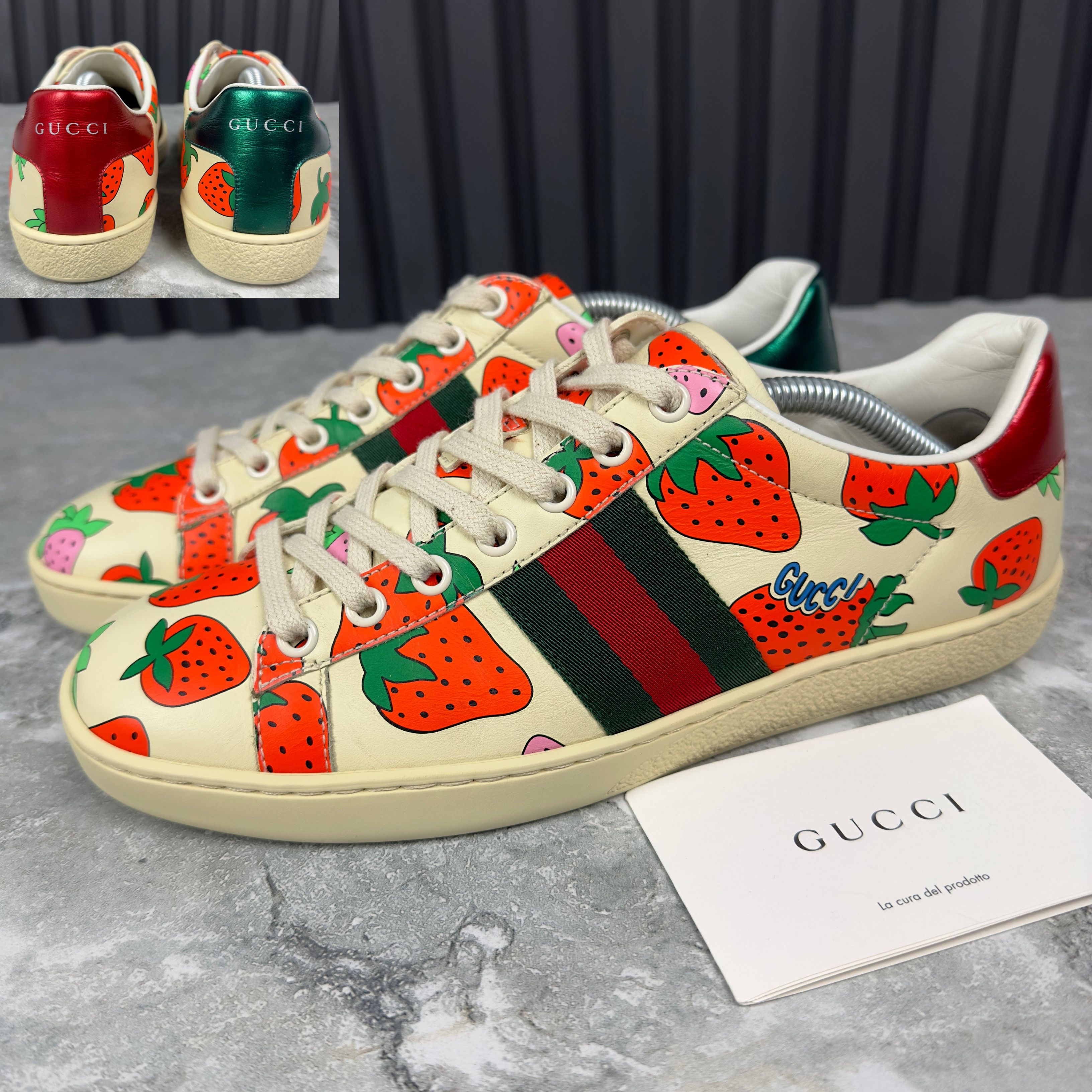 Gucci GUCCI Ace GG Supreme Sneakers Strawberry Leather Grailed
