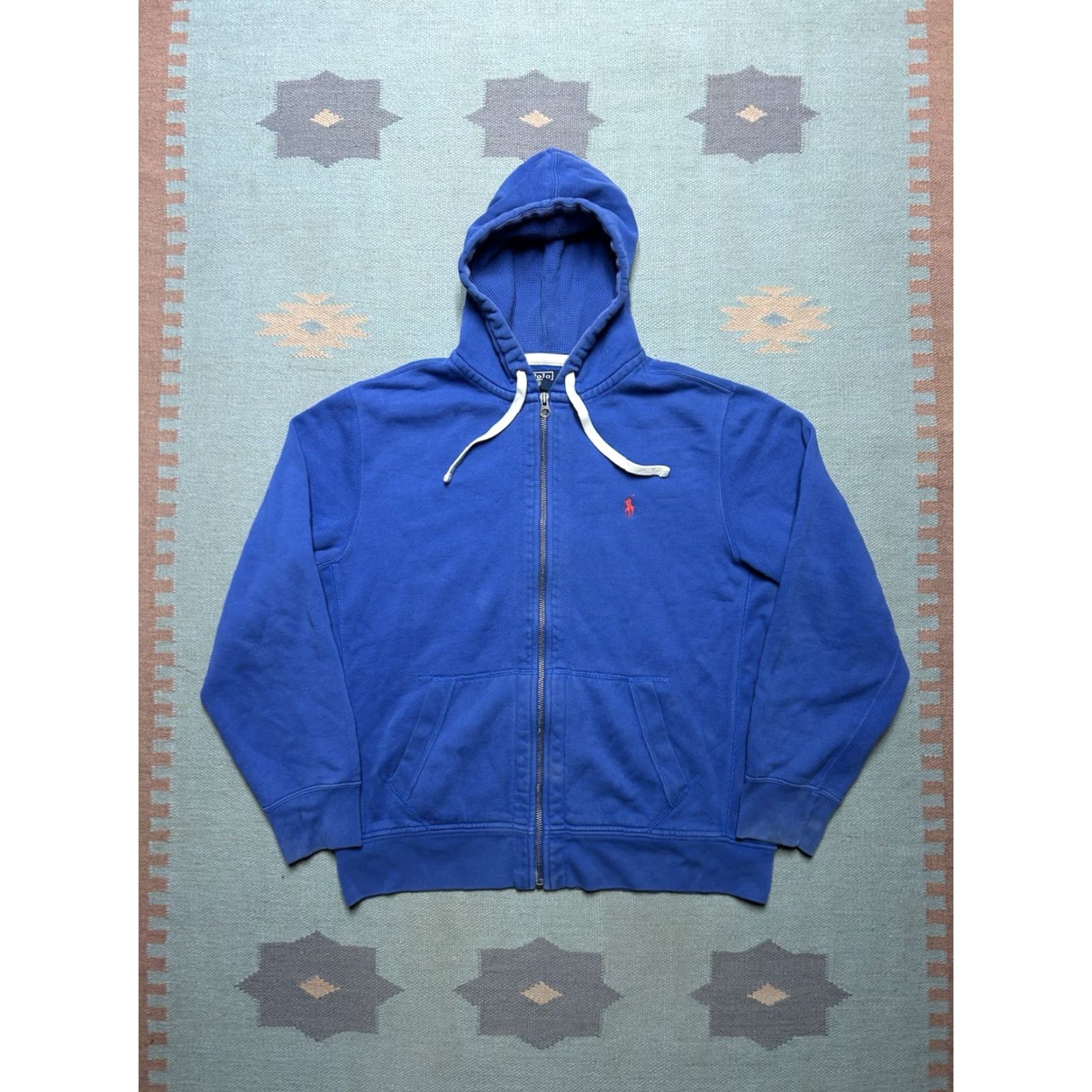 Polo Ralph Lauren VINTAGE Polo Ralph Lauren Hoodie Full Zip Waffle Thermal Hood Pony Navy Blue XL Men Size US XL / EU 56 / 4 - 2 Thumbnail
