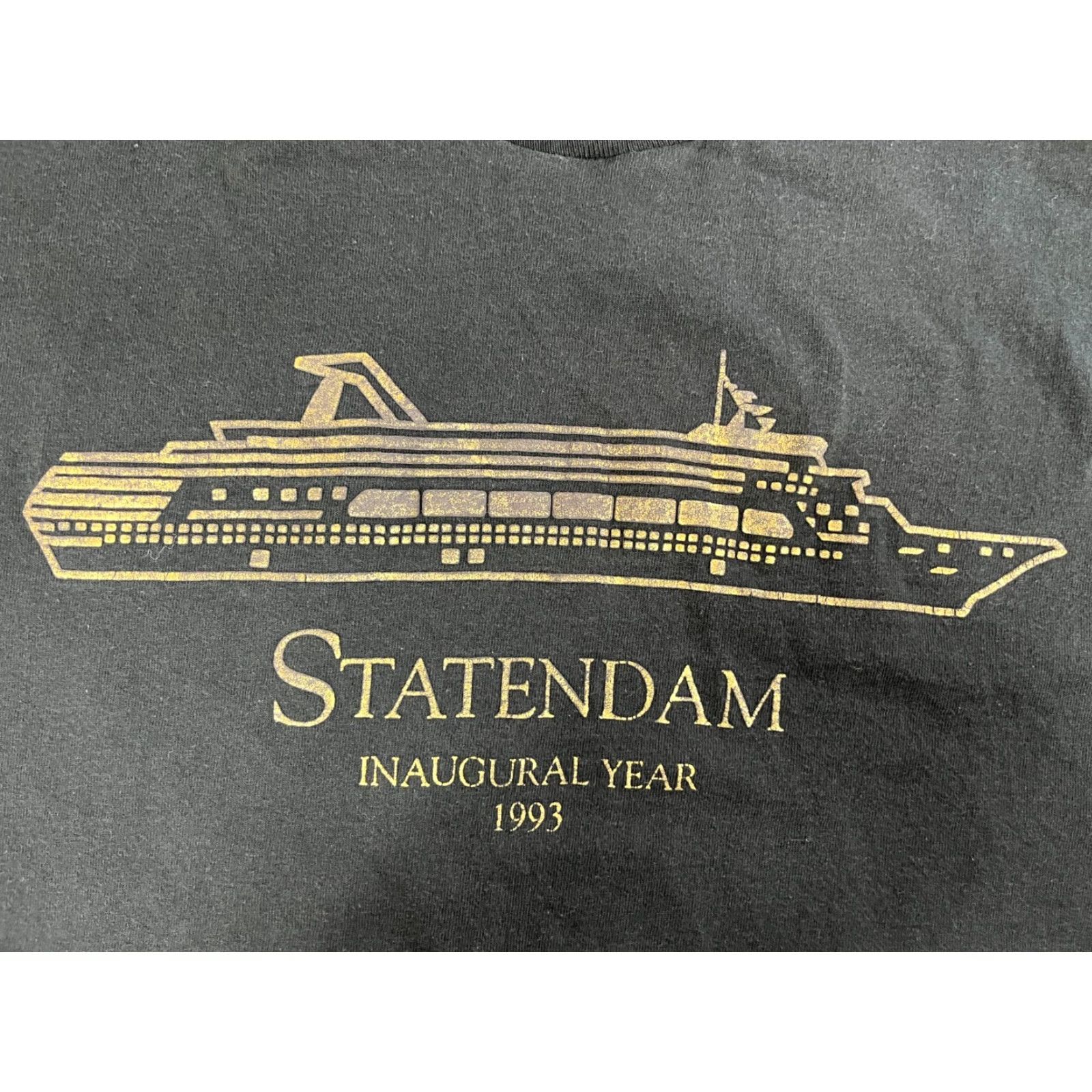 Fruit Of The Loom VINTAGE Statendam Inaugural Year 1993 Unisex Adult T-Shirt Crew Neck Short Sleeve 100% Pre-Shrunk Cotton Made in USA Fruit of the Loom Black L Size US L / EU 52-54 / 3 - 4 Thumbnail