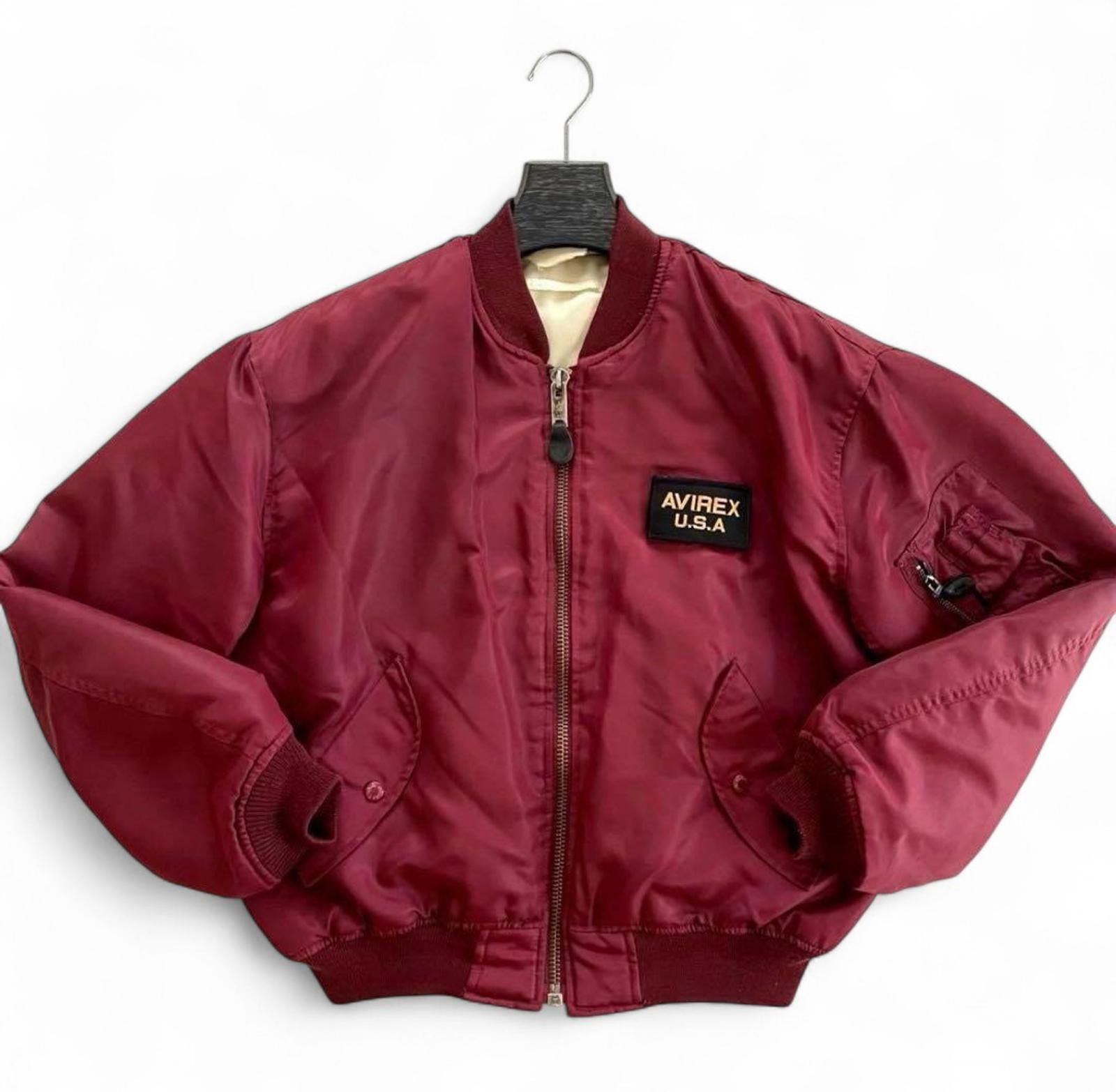 Avirex Avirex - Men's Burgundy Bomber Jacket Size US M / EU 48-50 / 2 - 2 Thumbnail