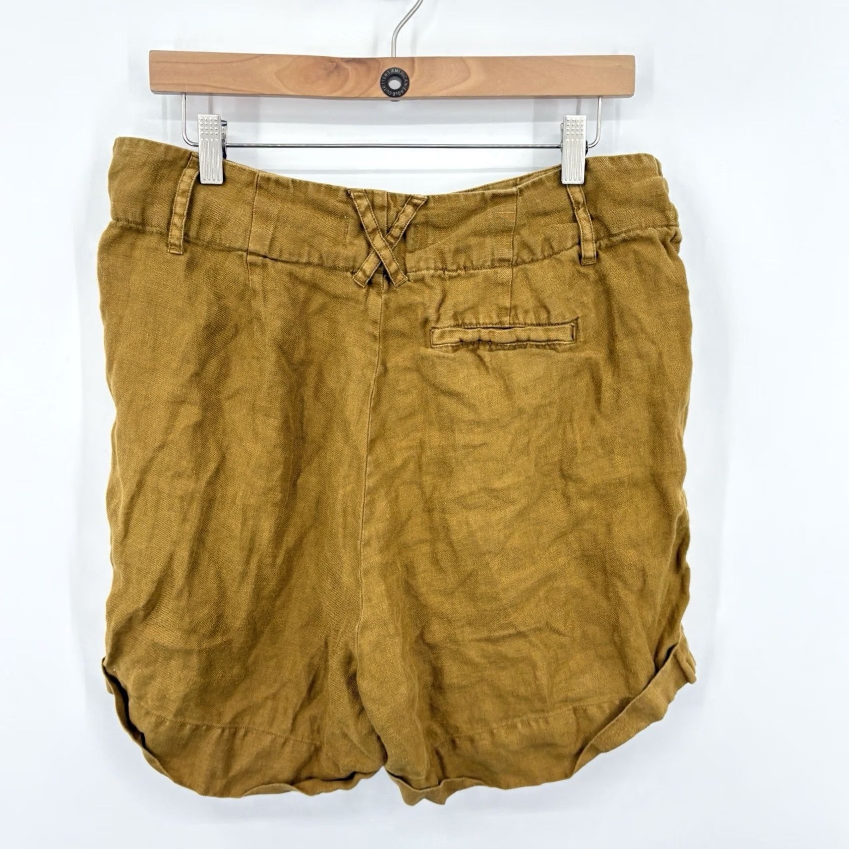 Alex Mill Alex Mill Linen Shorts Womens 14 Capsule Minimalist Tailored Organic Sustainable Casual Shorts Regular Gold Linen 14 inches rise 3.5 inseam Womens Size 36" / US 14 / IT 50 - 5 Thumbnail