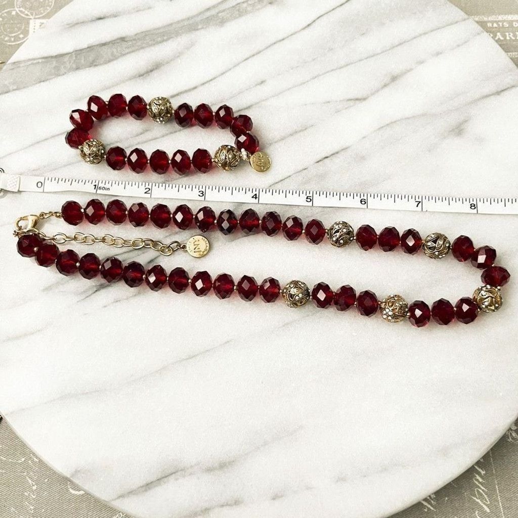Jones New York Jones New York Jewelry Set Necklace Bracelet Red Beaded Size ONE SIZE - 3 Thumbnail