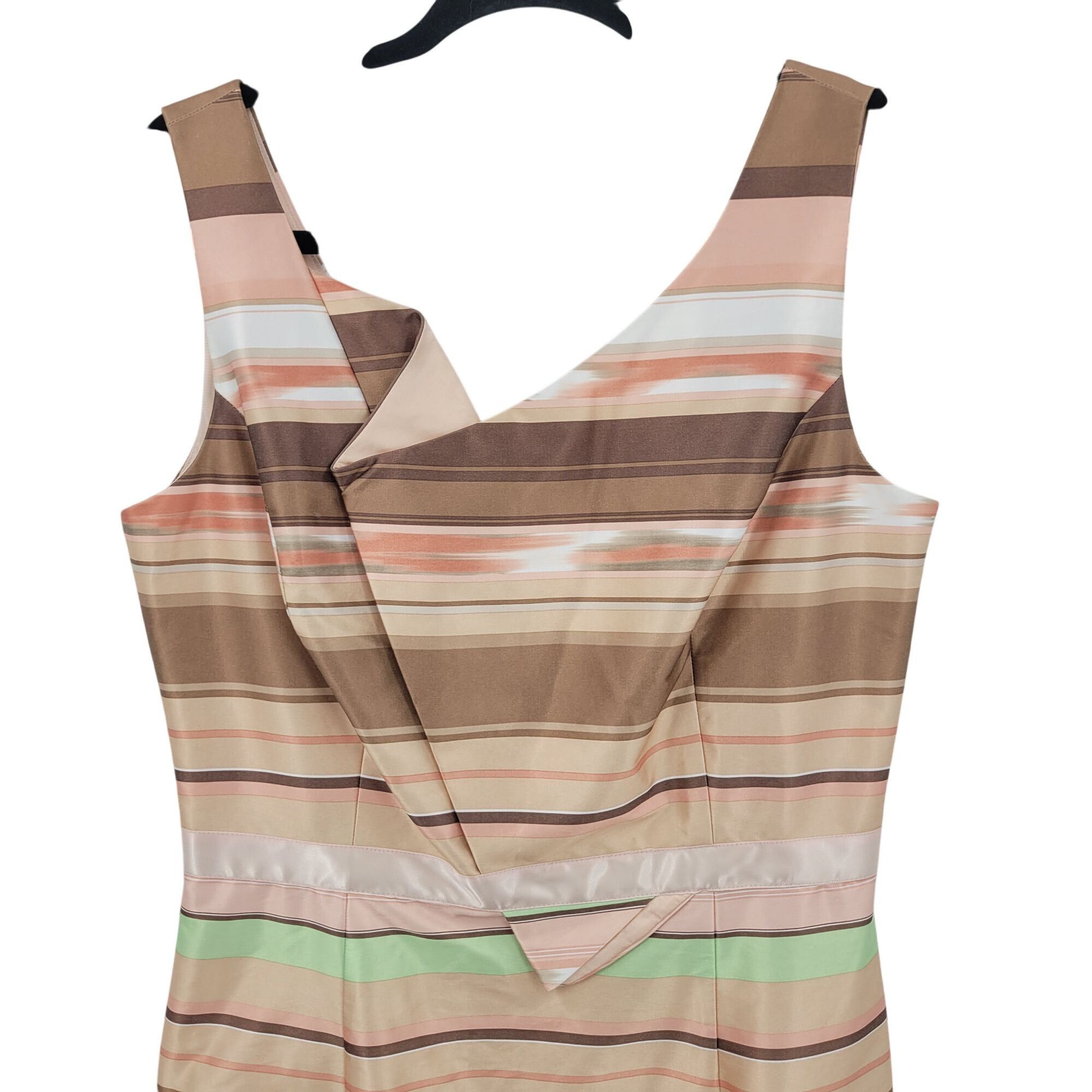 Other Womens Satin Nasopalatine Pastel Striped Sleeveless Sheath D Size M / US 6-8 / IT 42-44 - 4 Thumbnail