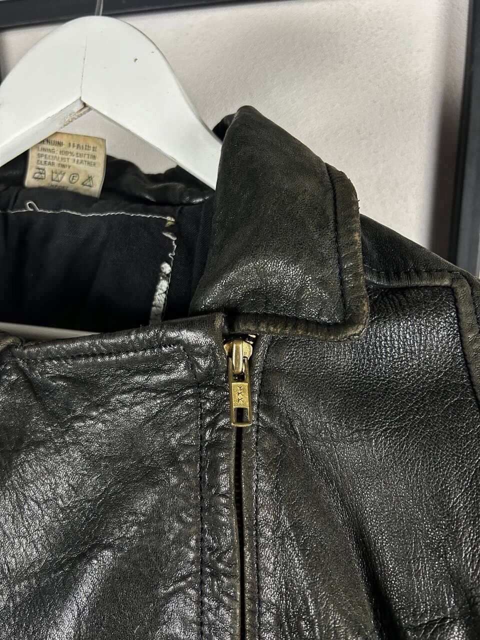 Japanese Brand Washed Japanes Cropped Boxy Leather Jacket Asymmetrical ZIP Size US L / EU 52-54 / 3 - 11 Thumbnail