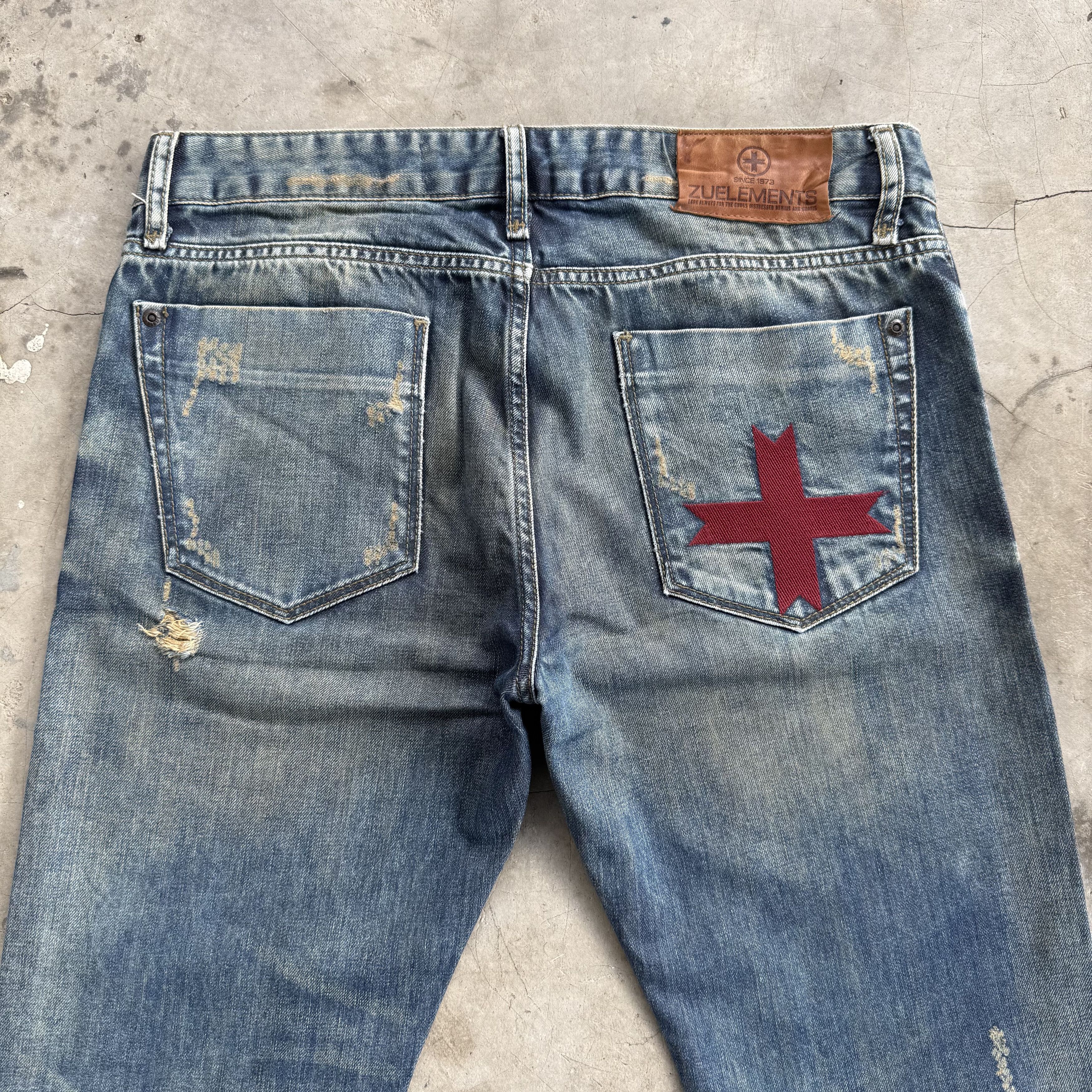 Japanese Brand W34 Vintage Zuelements Faded Rusty Ripped Denim Pants Size US 34 / EU 50 - 10 Thumbnail