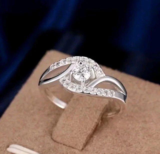 Other Cubic Zirconia Engagement Ring 925 Sterling Silver Size 7 Size ONE SIZE - 2 Thumbnail