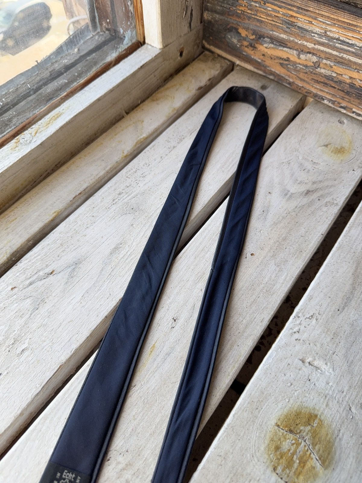 Japanese Brand Vntg Dark Blue W-Germany Leather Tie 90s Opium Rock Style Size ONE SIZE - 13 Thumbnail
