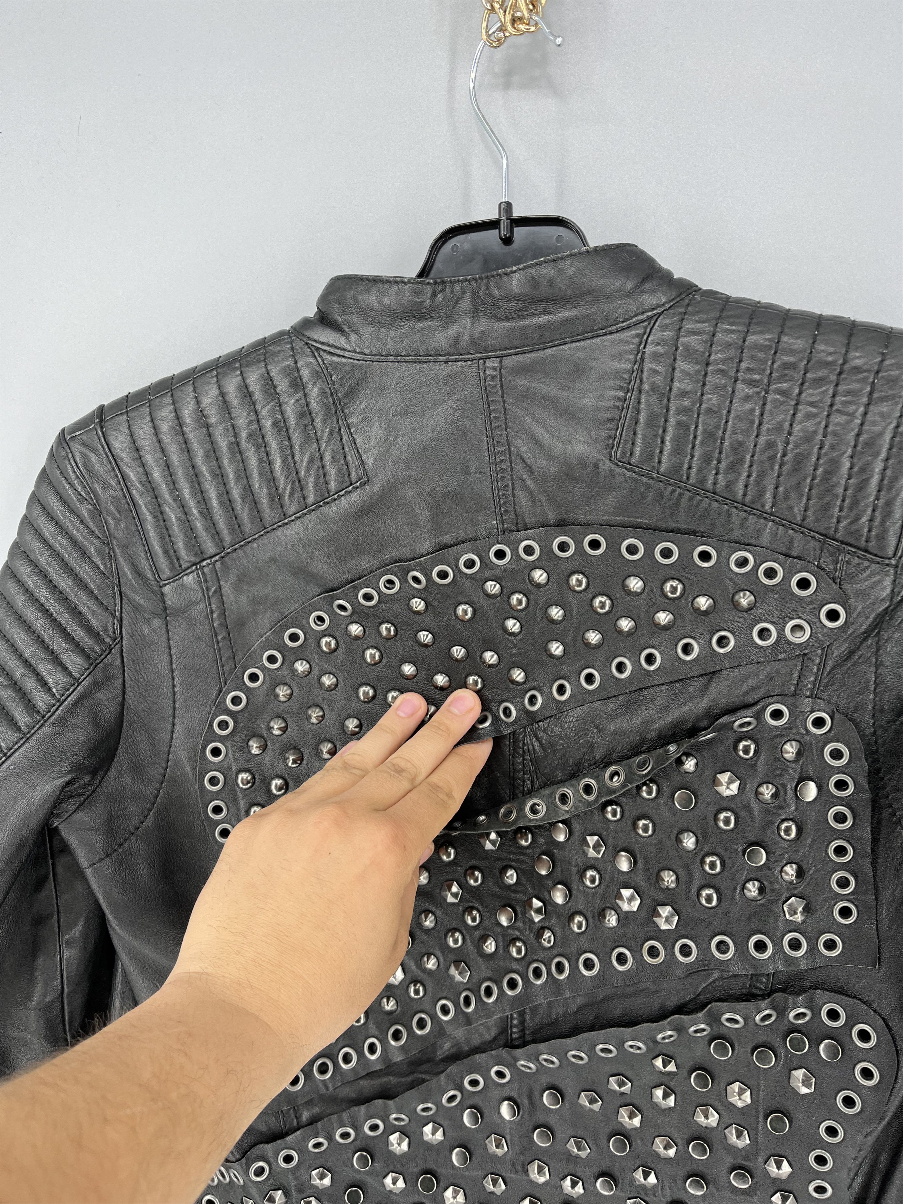 Leather Mango Black Leather Biker Jacket Racing Moto HONDA BMW Size S / US 4 / IT 40 - 16 Thumbnail