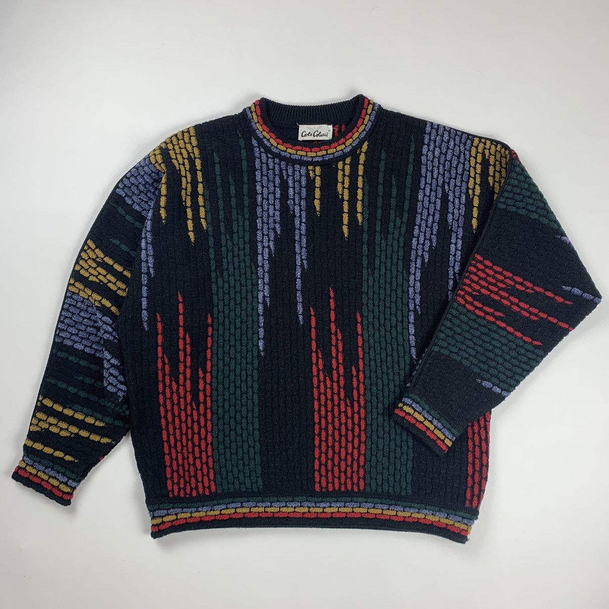 Carlo Colucci × Vintage Carlo Colucci multicolour knitwear sweater Size US L / EU 52-54 / 3 - 1 Thumbnail