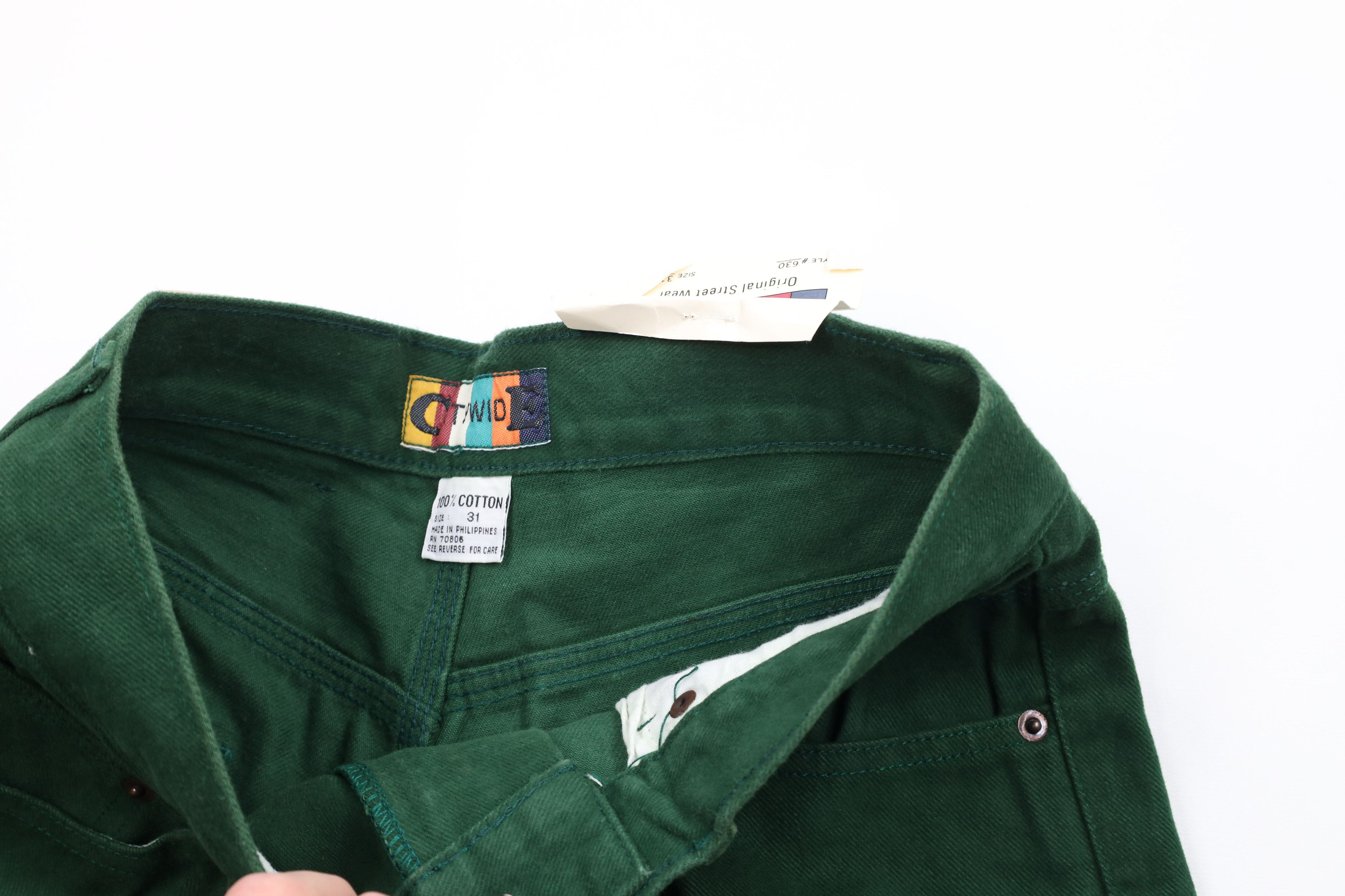 Vintage Deadstock Vintage 90s Streetwear Denim Shorts Jorts Green Size US 31 - 5 Thumbnail