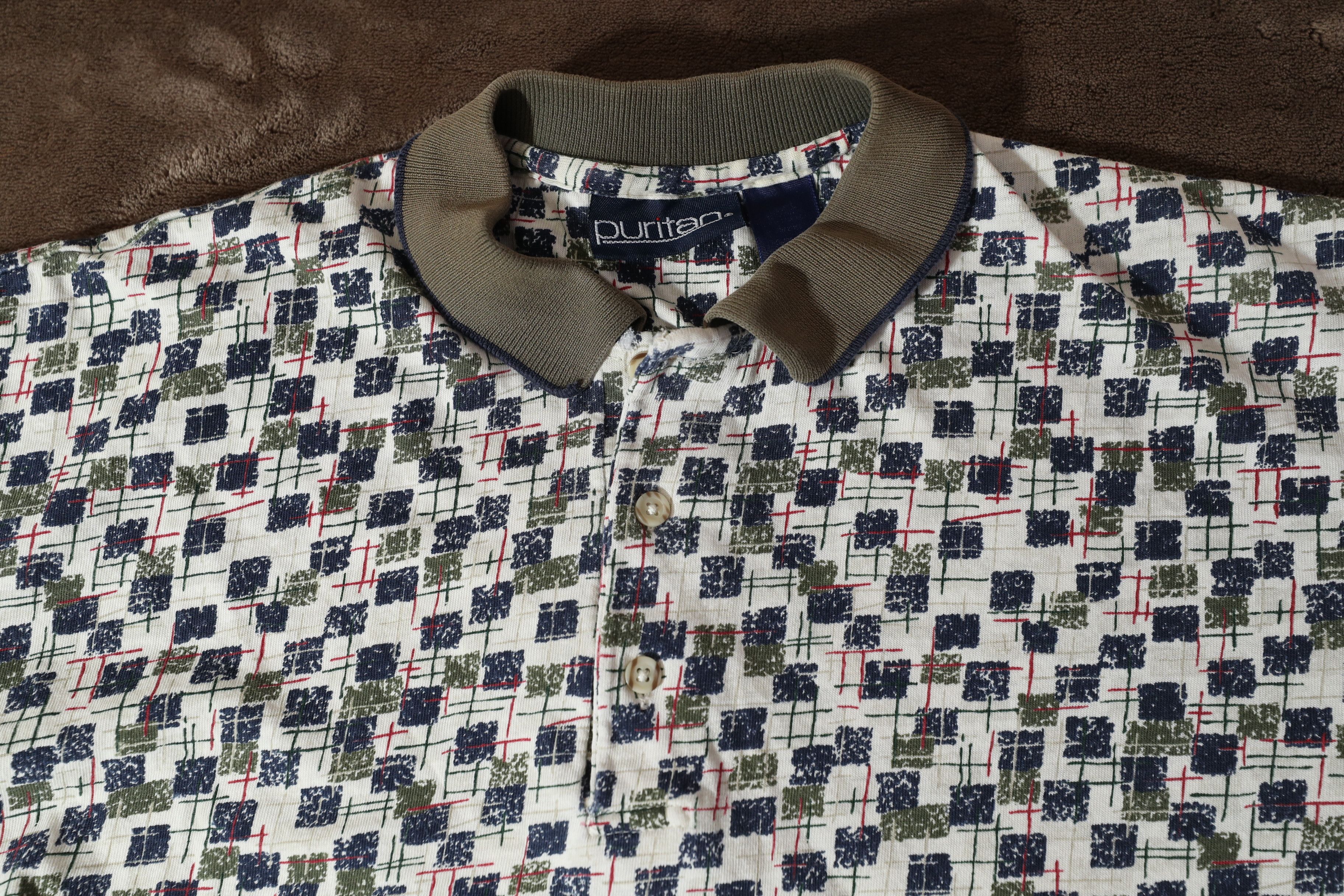 Puritan Puritan Vintage Pattern Polo (L) Size US L / EU 52-54 / 3 - 7 Thumbnail