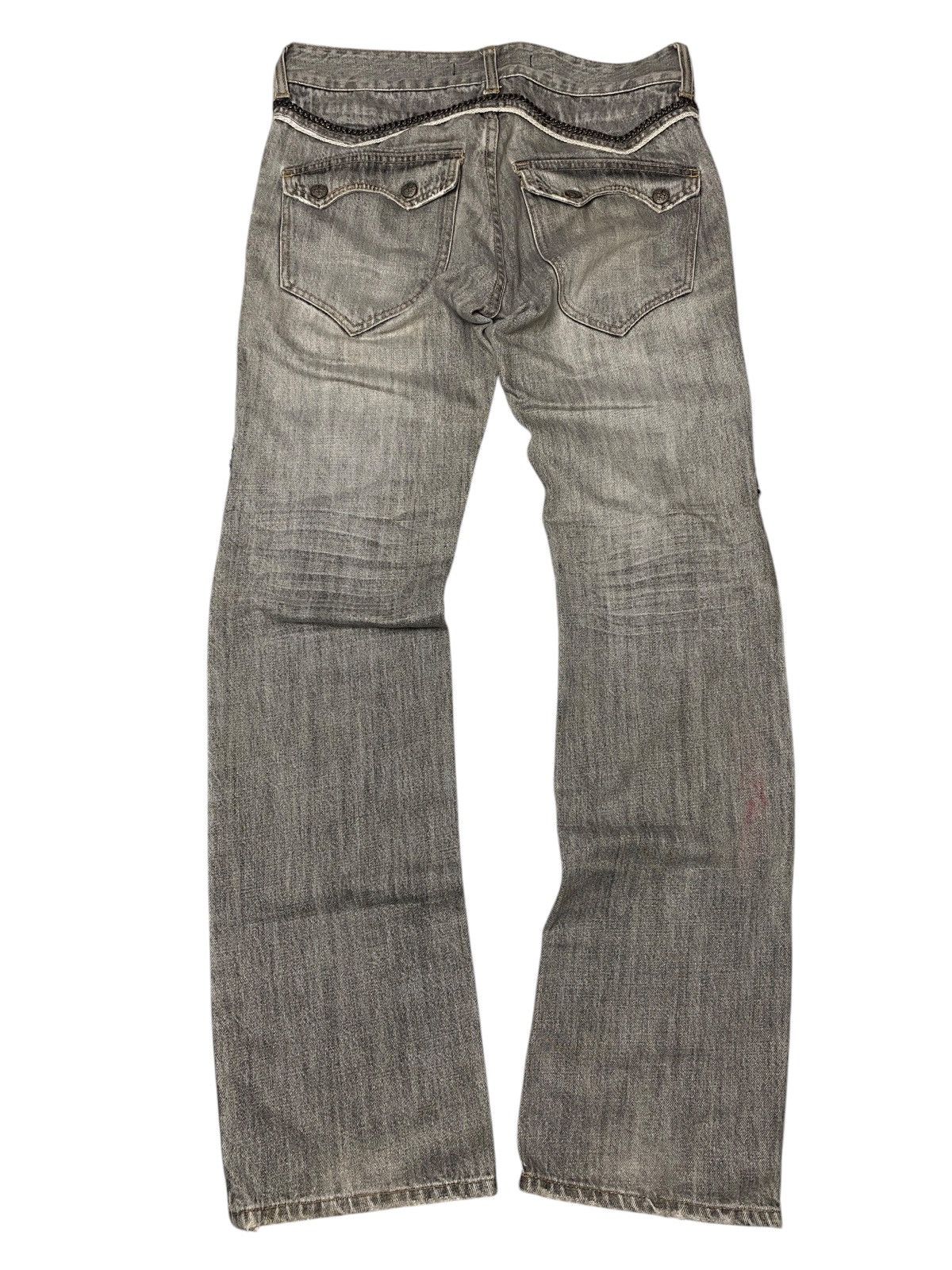 If Six Was Nine 2000's Schlussel Chain Clawmark Flared Jeans Size US 31 - 2 Thumbnail