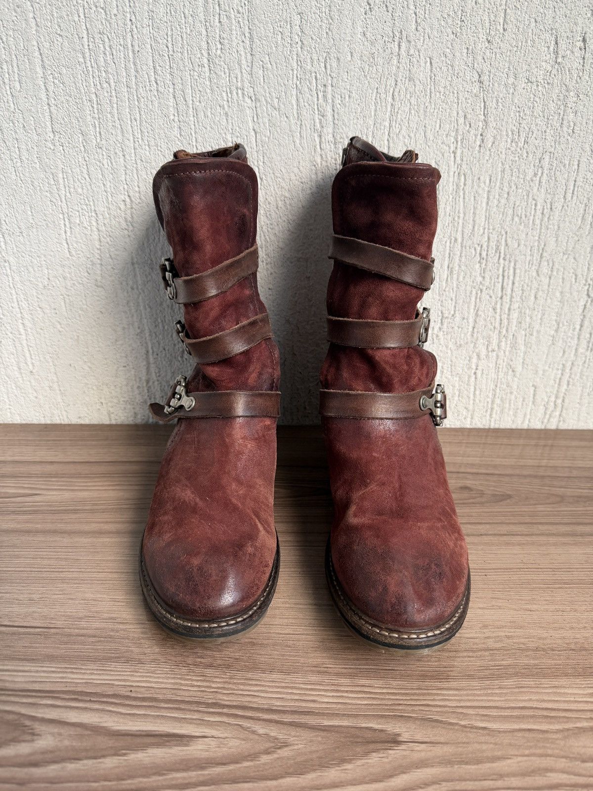 A.S.98 Triple buckle strap distress boots Size US 9 / IT 39 - 6 Thumbnail