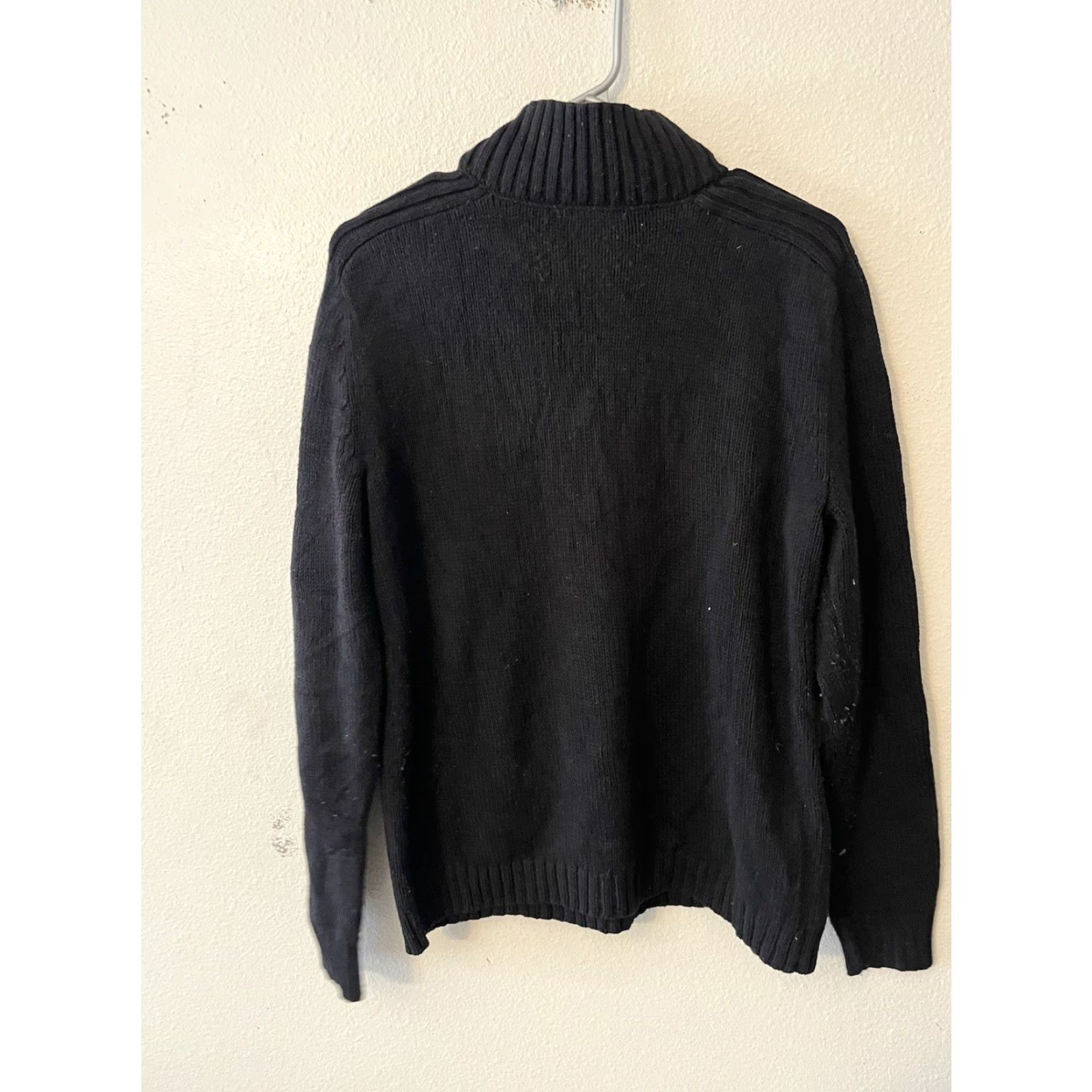 Vintage KATE HILL Women’s Pullover 1/4 Zip Long-sleeve Top Black Petite Medium PM Velour Cotton Polyester Casual Activewear Womens Size M / US 6-8 / IT 42-44 - 3 Thumbnail