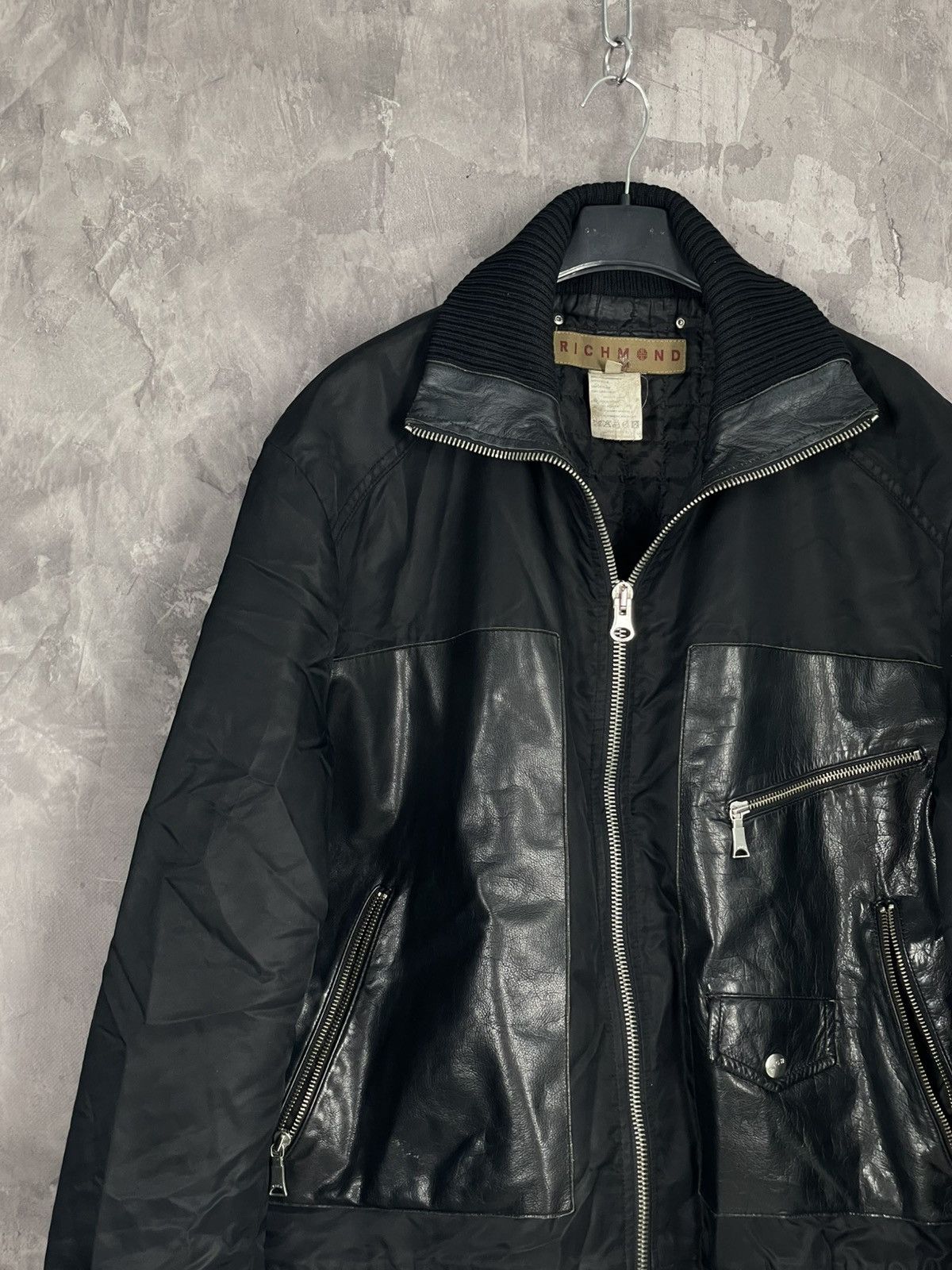 John Richmond Vintage Y2K Avant Garde Leather John Richmond Jacket Size US L / EU 52-54 / 3 - 3 Thumbnail