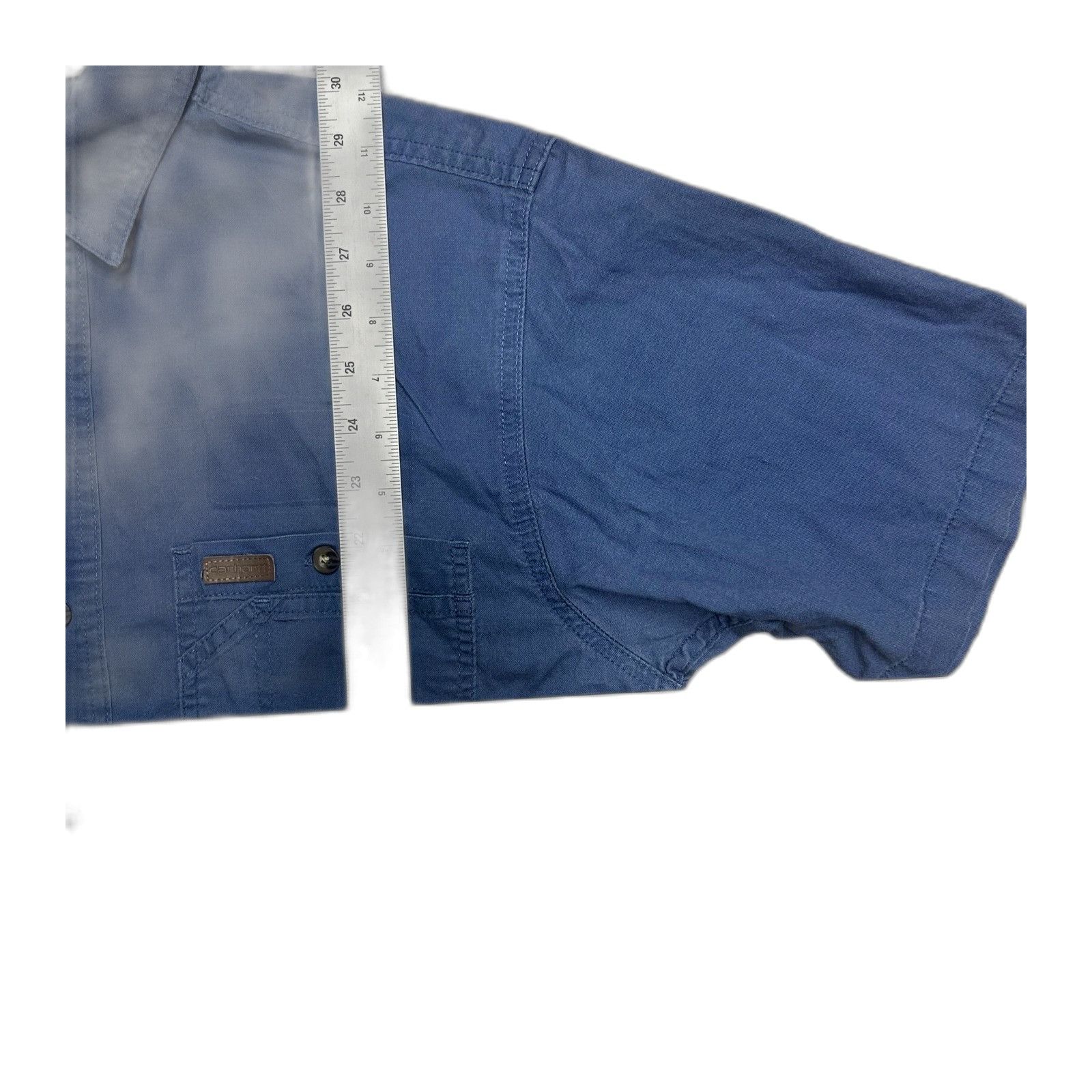 Carhartt Carhartt Mens Medium Blue Denim Work Poly Button Up Shirt Bu Size US M / EU 48-50 / 2 - 9 Thumbnail