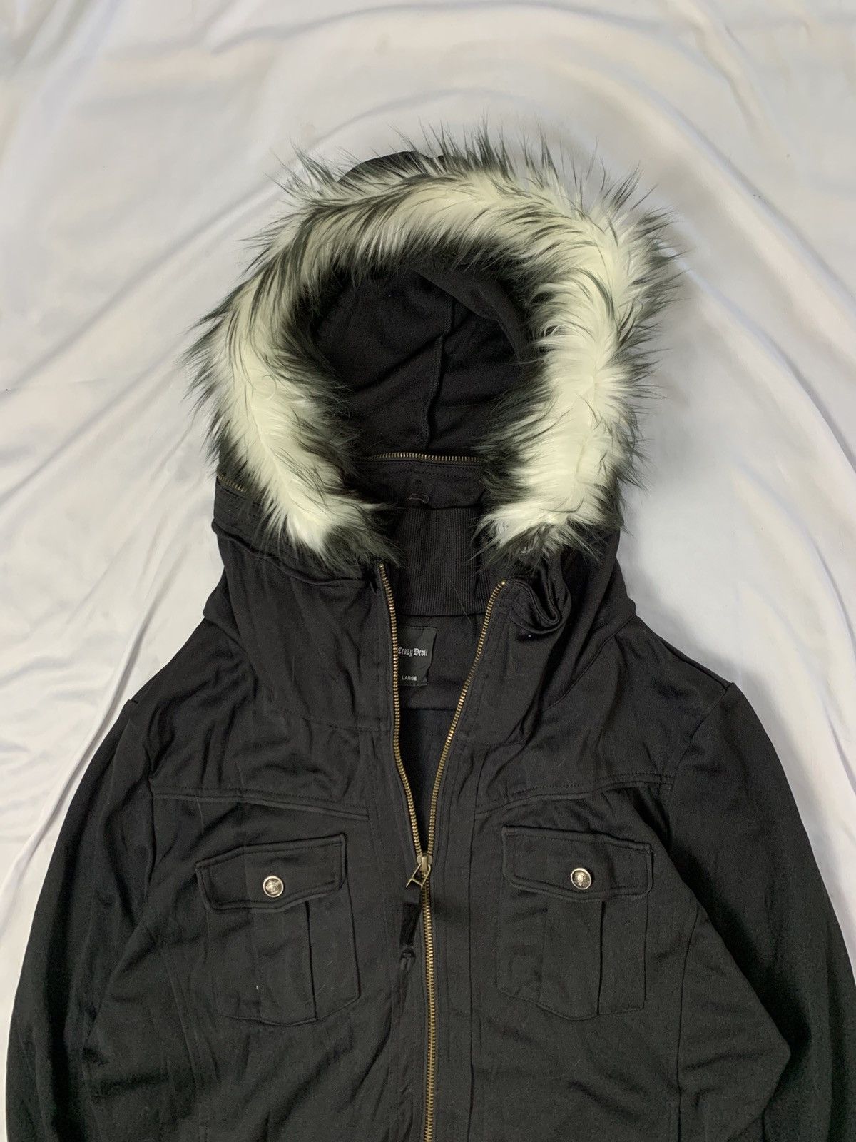Le Grande Bleu (L.G.B.) Fur hoodie japanese style crazy devil vkei unfefined ifsx Size US L / EU 52-54 / 3 - 3 Thumbnail