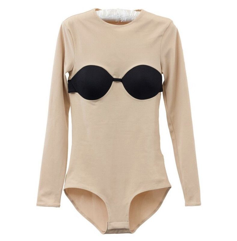 Maison Margiela four-stitch Sheer Bodysuit | Black | FARFETCH