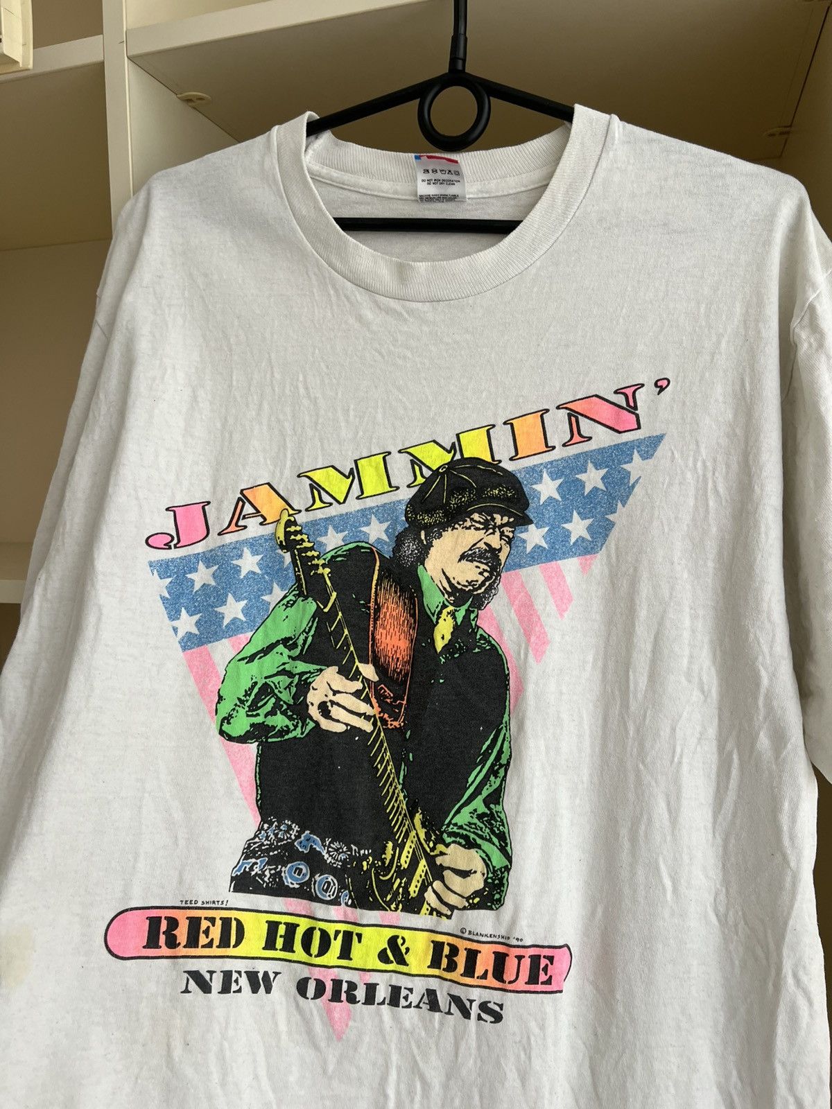 Fruit Of The Loom Vintage 1990 Carlos Santana Jammin Tee L New Orleans USA Size US L / EU 52-54 / 3 - 6 Thumbnail