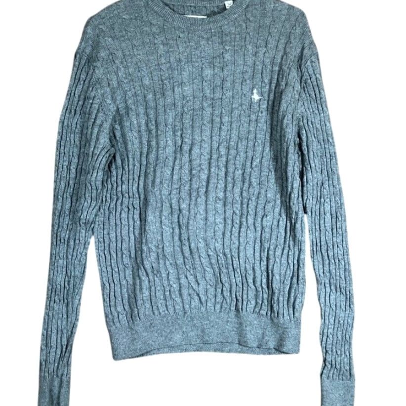 Jack Wills VINTAGE Jack Wills Mens Sweater Gray The Merlow Cable Knit Crew Neck Merino Wool Blend M Size US M / EU 48-50 / 2 - 2 Thumbnail