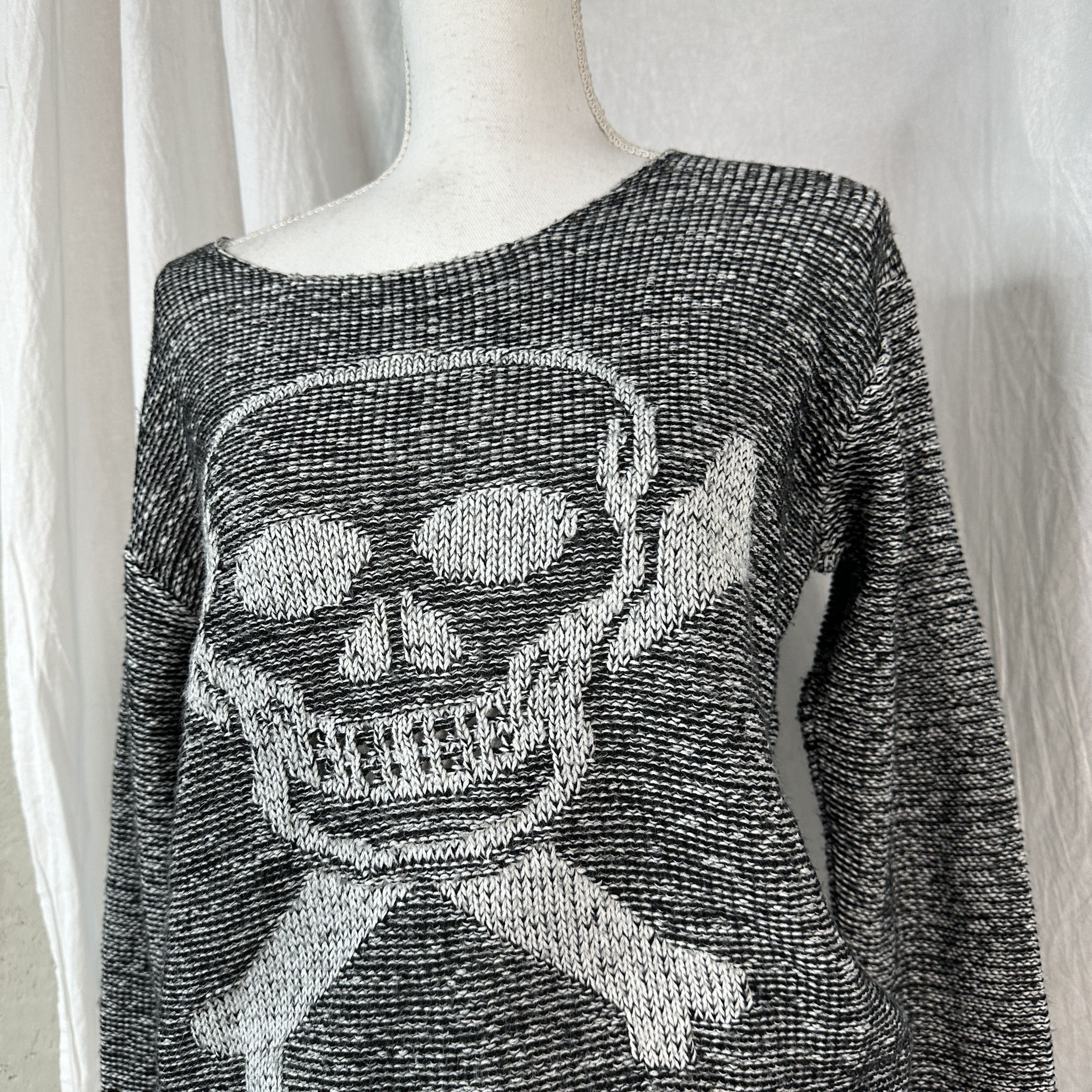 Vintage Skull Sweater Y2K Size M / US 6-8 / IT 42-44 - 6 Thumbnail