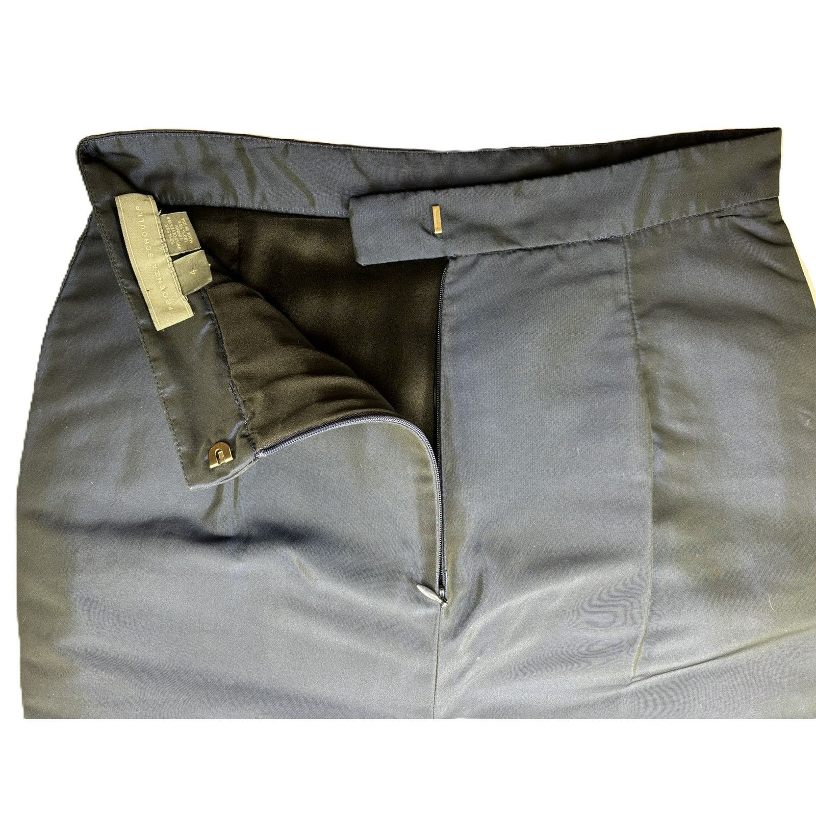 Proenza Schouler Proenza Schouler Navy Blue Silk Skirt 4 Shimmer Metallic Size 27" / US 4 / IT 40 - 7 Thumbnail