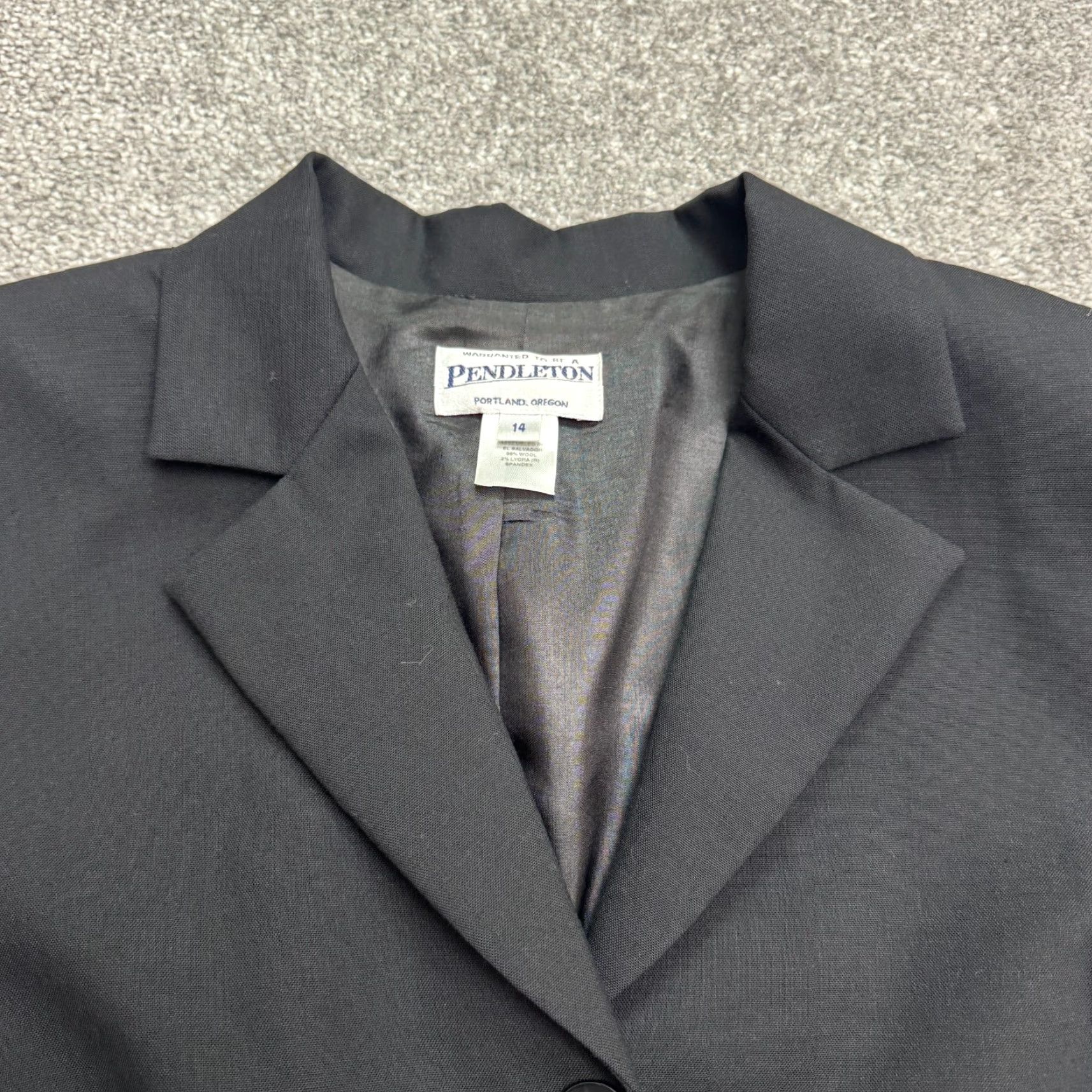 Pendleton VINTAGE Pendleton Blazer Jacket Womens 14 Black Single Breasted Career Workwear Size XL / US 12-14 / IT 48-50 - 3 Thumbnail