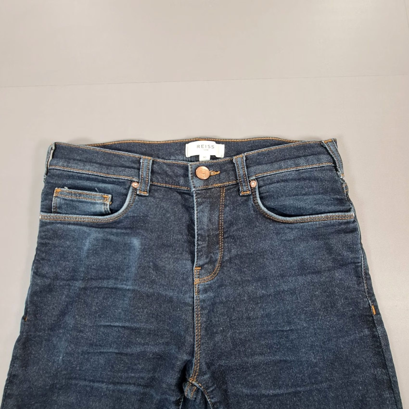 Reiss Reiss Jeans Blue W30 L31 Skinny Fit Stretch Denim Dark Wash Mens Jeans Size US 30 / EU 46 - 2 Thumbnail
