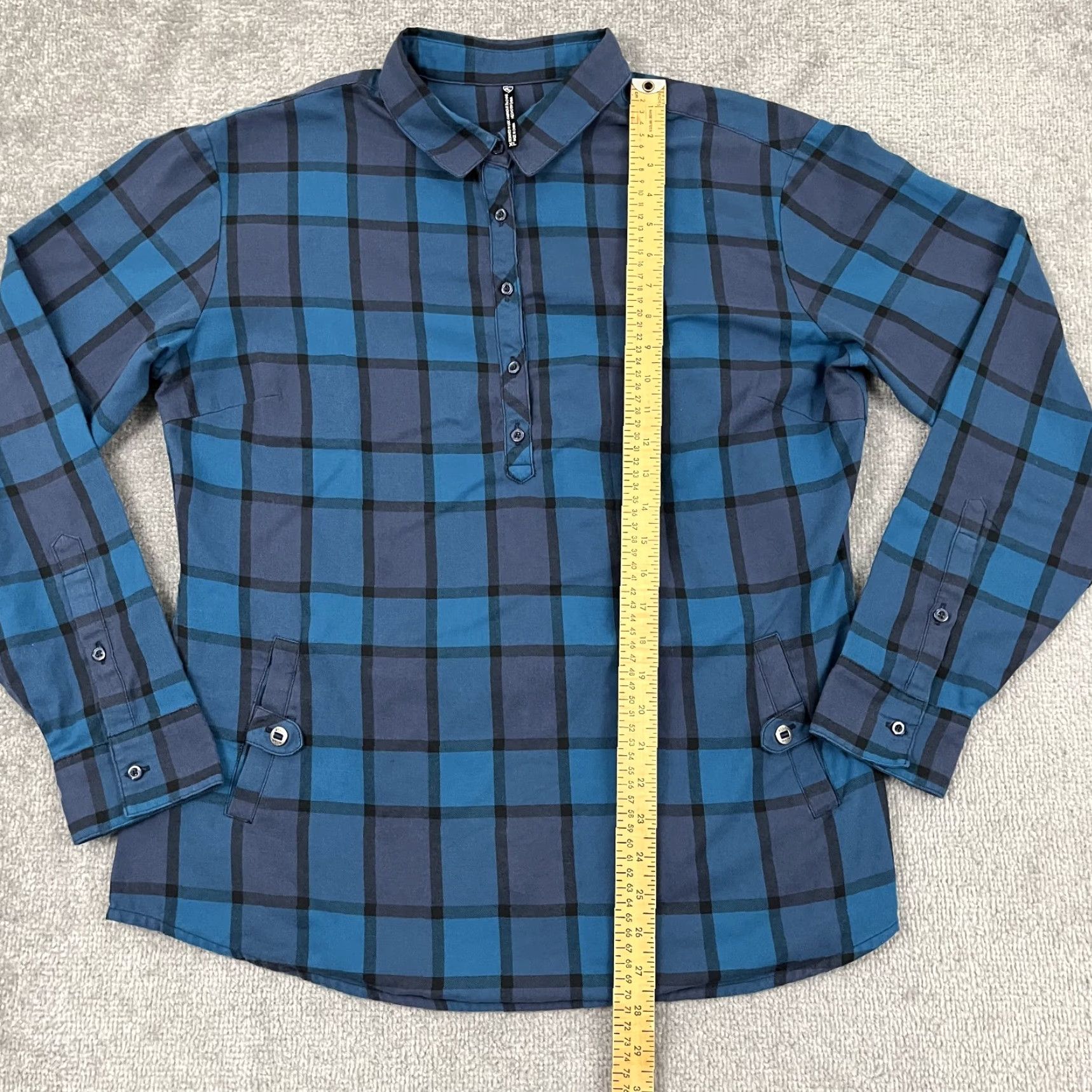 Vintage Kuhl Rukus Flannel Shirt Womens XL Blue Plaid Hiking Outdoor 1/2 Button Up 8341 Size XL / US 12-14 / IT 48-50 - 3 Thumbnail