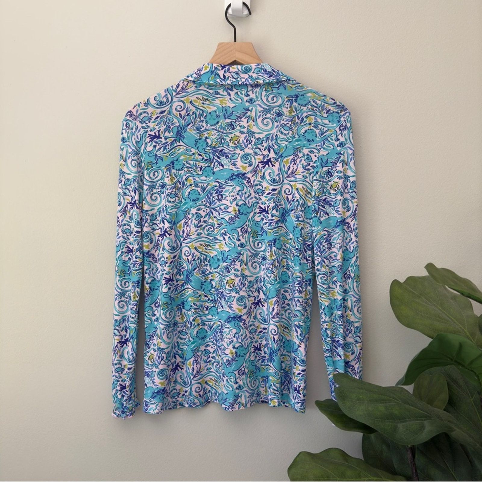 Lilly Pulitzer Lilly Pulitzer Button Down Pajama Top Collared Monkey Preppy Size XS / US 0-2 / IT 36-38 - 2 Thumbnail