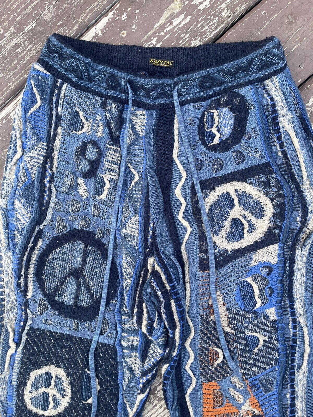 Kapital Kapital 7G Boro Gaudy Knit Sweatpants | Grailed