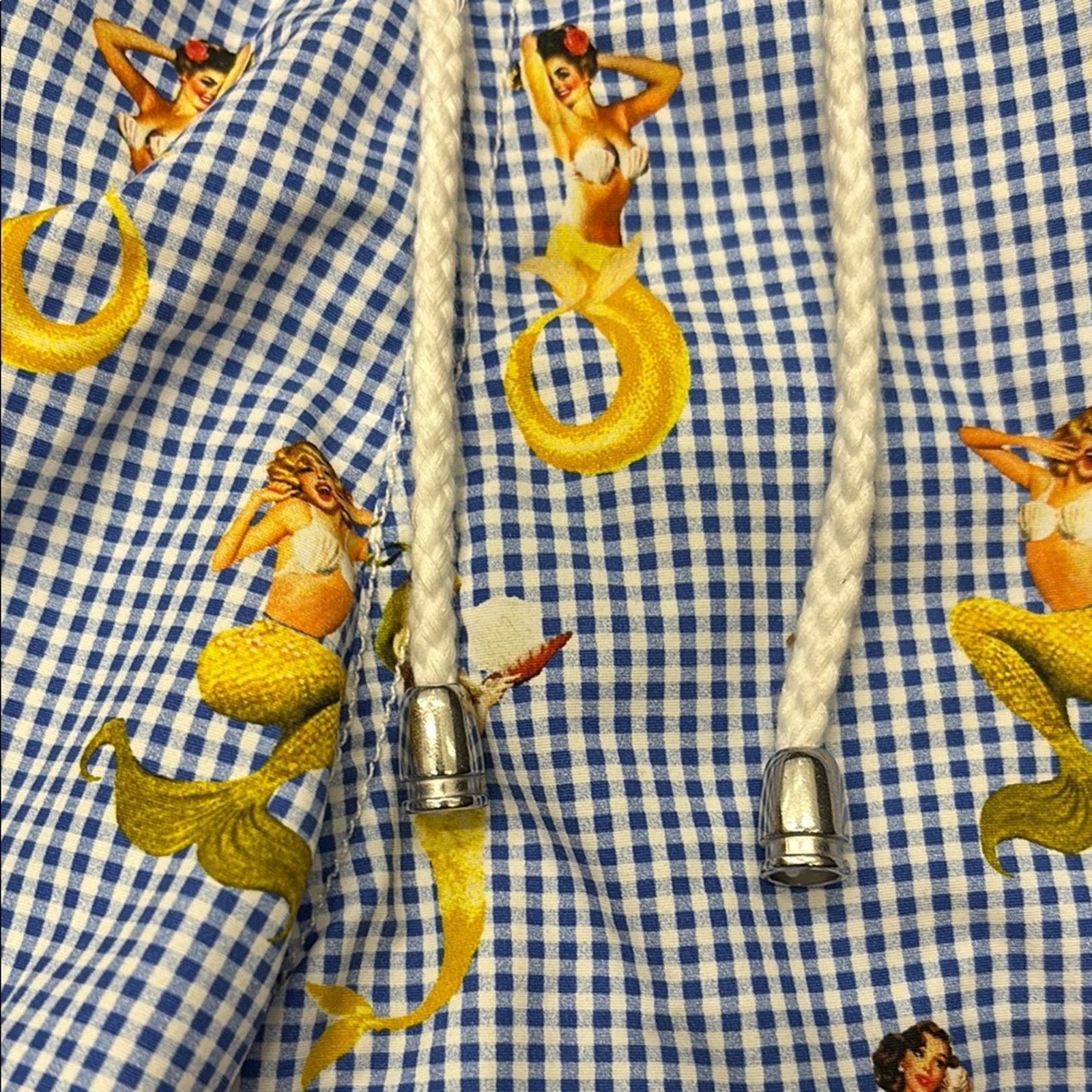 NWT Van Laack Men's Blue Yellow Nautical Print Swim Trunks M