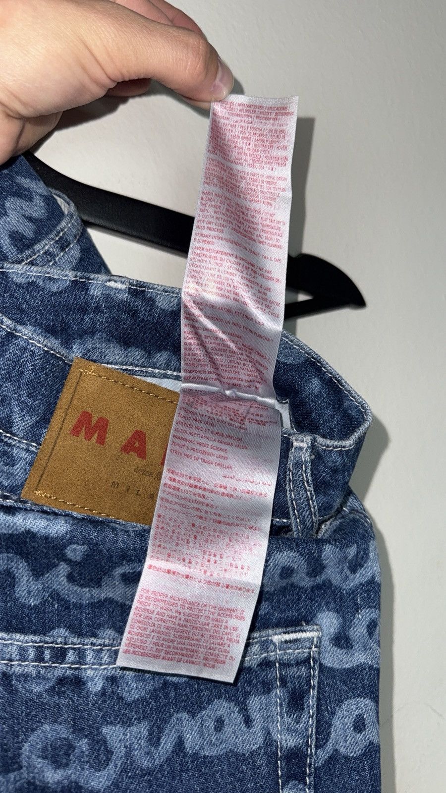 Marni Men's Blue Jeans ALL OVER PRINT Cotton, Cow Leather Size US 30 / EU 46 - 6 Thumbnail