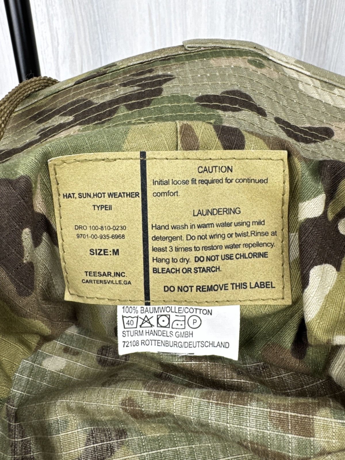 Other Teesar hat, sun, hot weather type II camouflage bucket hat M Size ONE SIZE - 8 Thumbnail