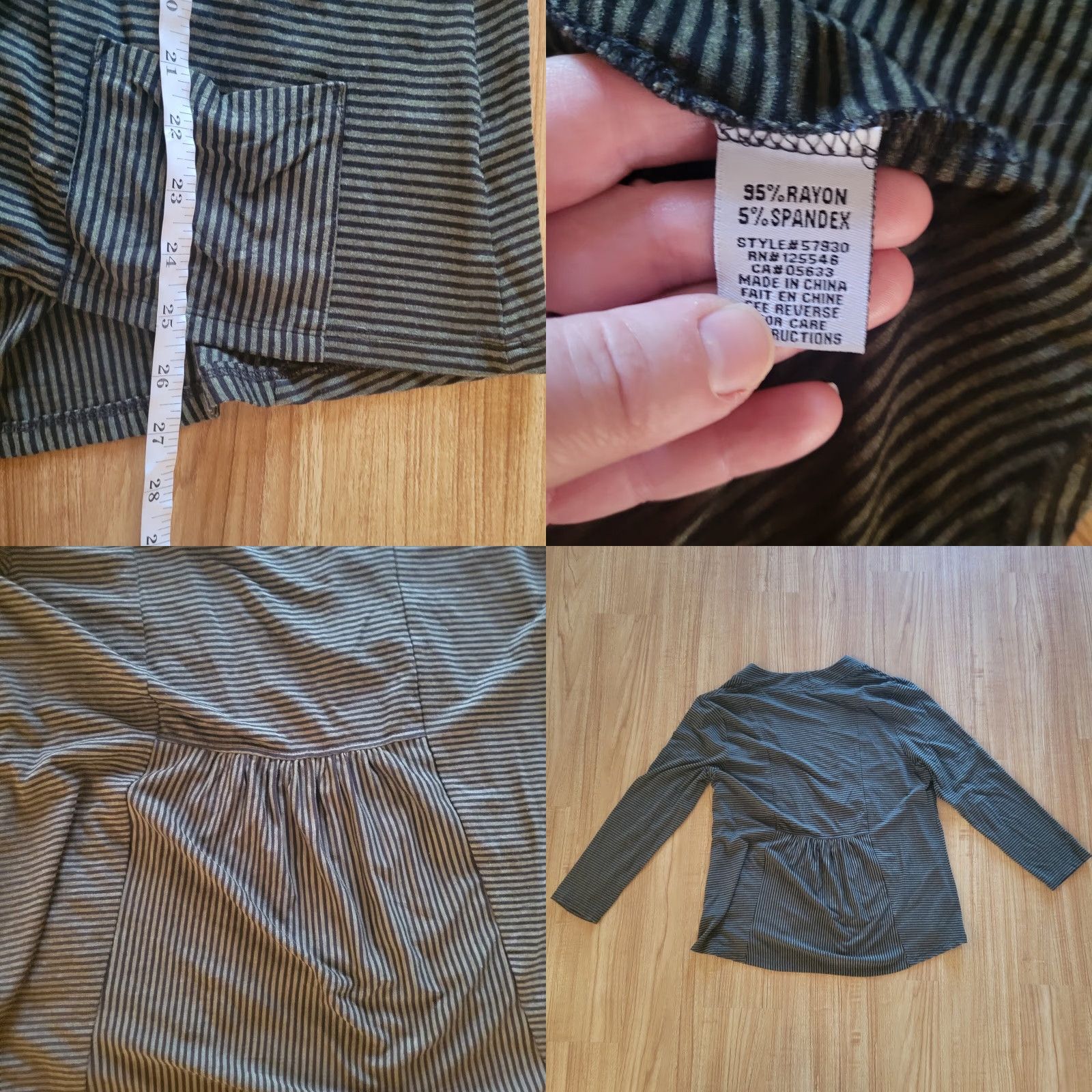Habitat Habitat Cardigan Top Shirt Womens Large Green Black Striped Open Front Everyday Size L / US 10 / IT 46 - 8 Thumbnail
