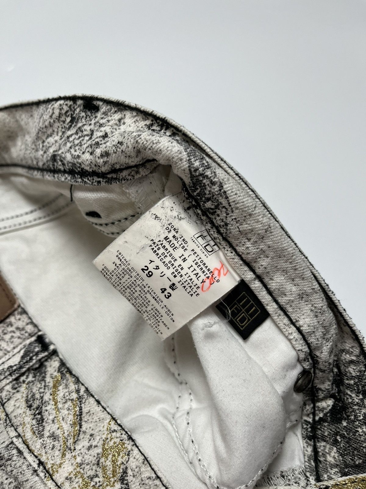 Just Cavalli Just Cavalli × Roberto Cavalli Handprint Trompe L'oeil Jeans Size 29" - 9 Thumbnail