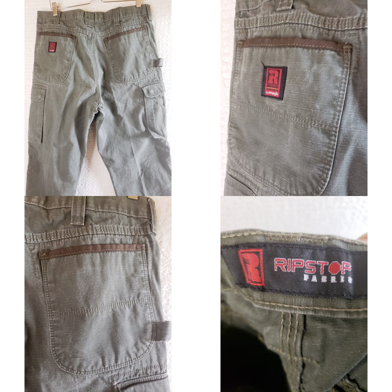Wrangler Wrangler Riggs Workwear Pants Men's Green 36x34 Double Knee RipStop 3W060LD Size US 36 / EU 52 - 8 Thumbnail