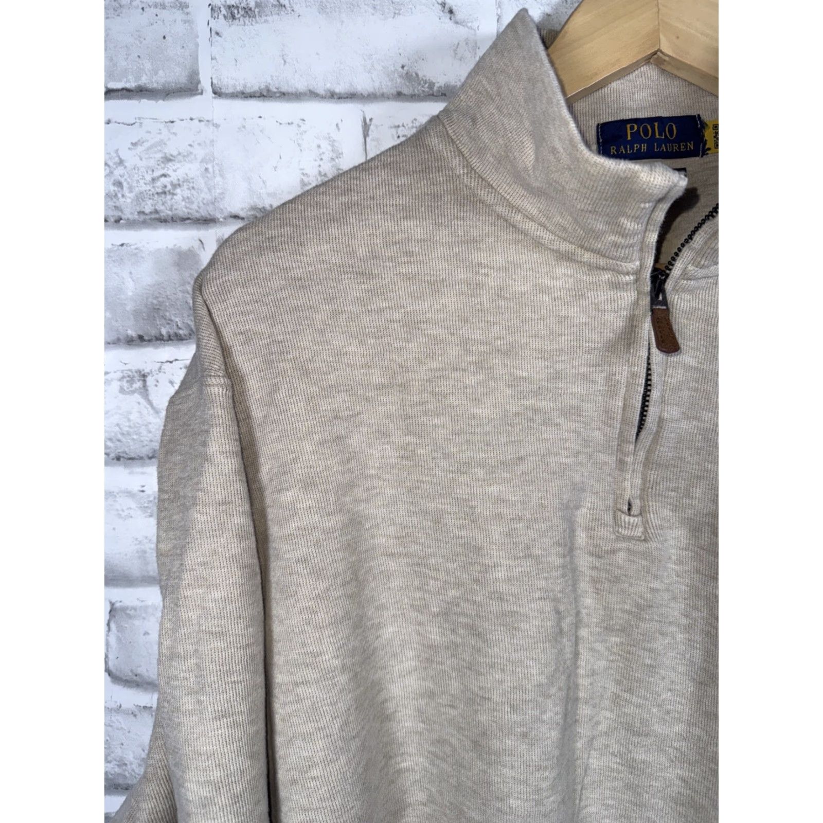 Polo Ralph Lauren Polo Ralph Lauren Sweater Beige Estate Rib Mock Neck Quarter Zip Mens XL Pullover Embroidered Logo Zipper Classic Preppy Country Club Minimalist Size US XL / EU 56 / 4 - 6 Thumbnail