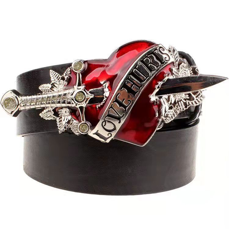 Designer Retro Vintage Belt Riveted Belts Menswear Accessories Size ONE SIZE - 1 Thumbnail