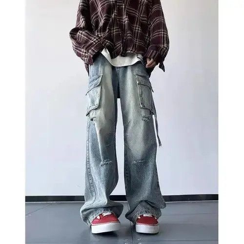 Japanese Brand × Jean Ripped Holes Cargo jeans Size US 32 / EU 48 - 2 Thumbnail