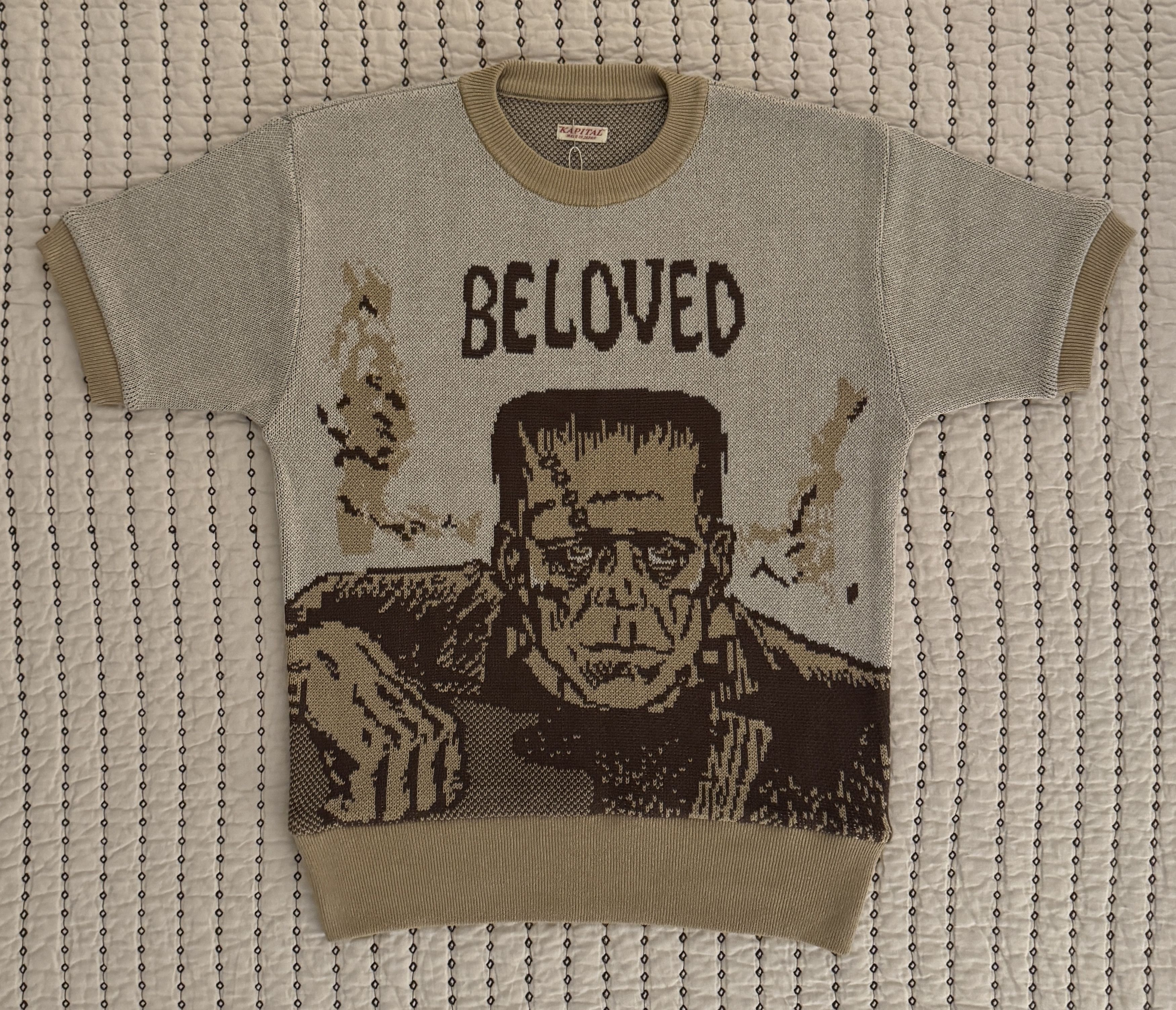 Kapital KAPITAL MONSTERS 8G JACQUARD KNIT SHORT SLEEVE SWEATER SZ 3 Size US L / EU 52-54 / 3 - 1 Thumbnail